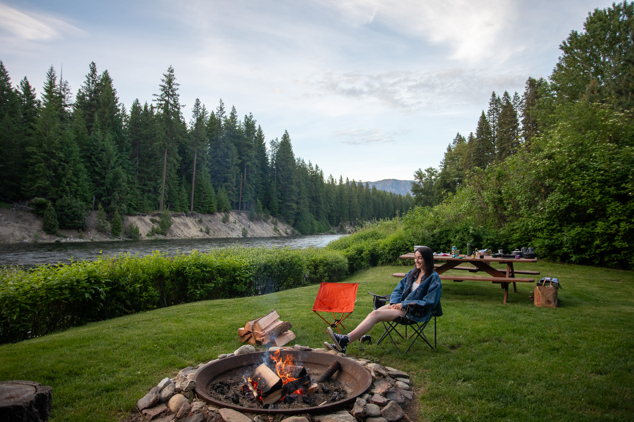 Sitting around the fire