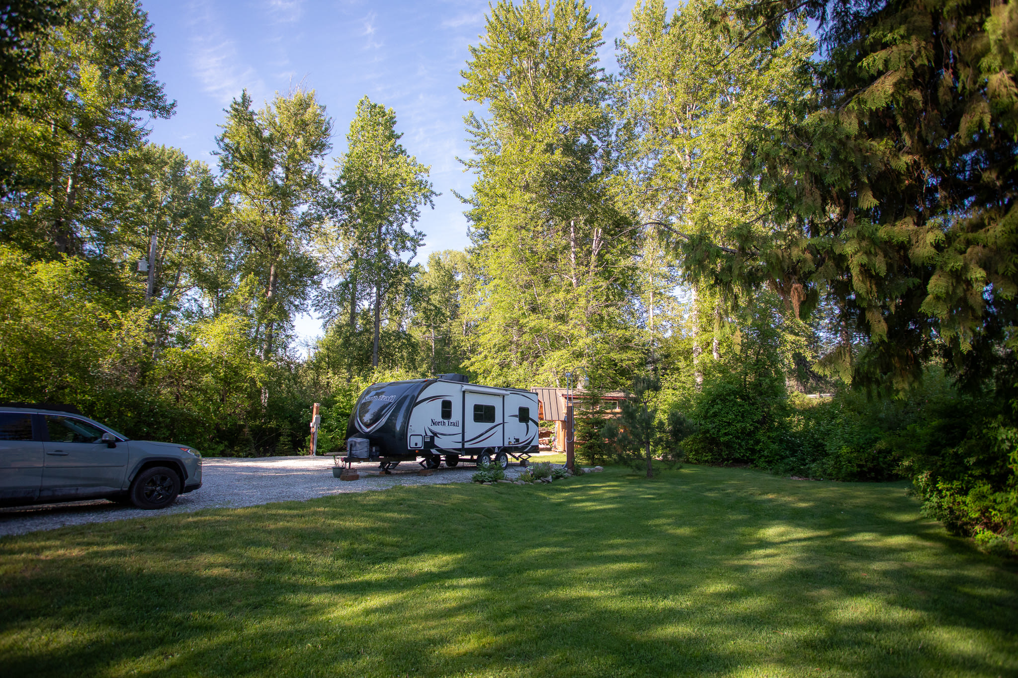 Looking at the other side of the site where the owners RV is set up