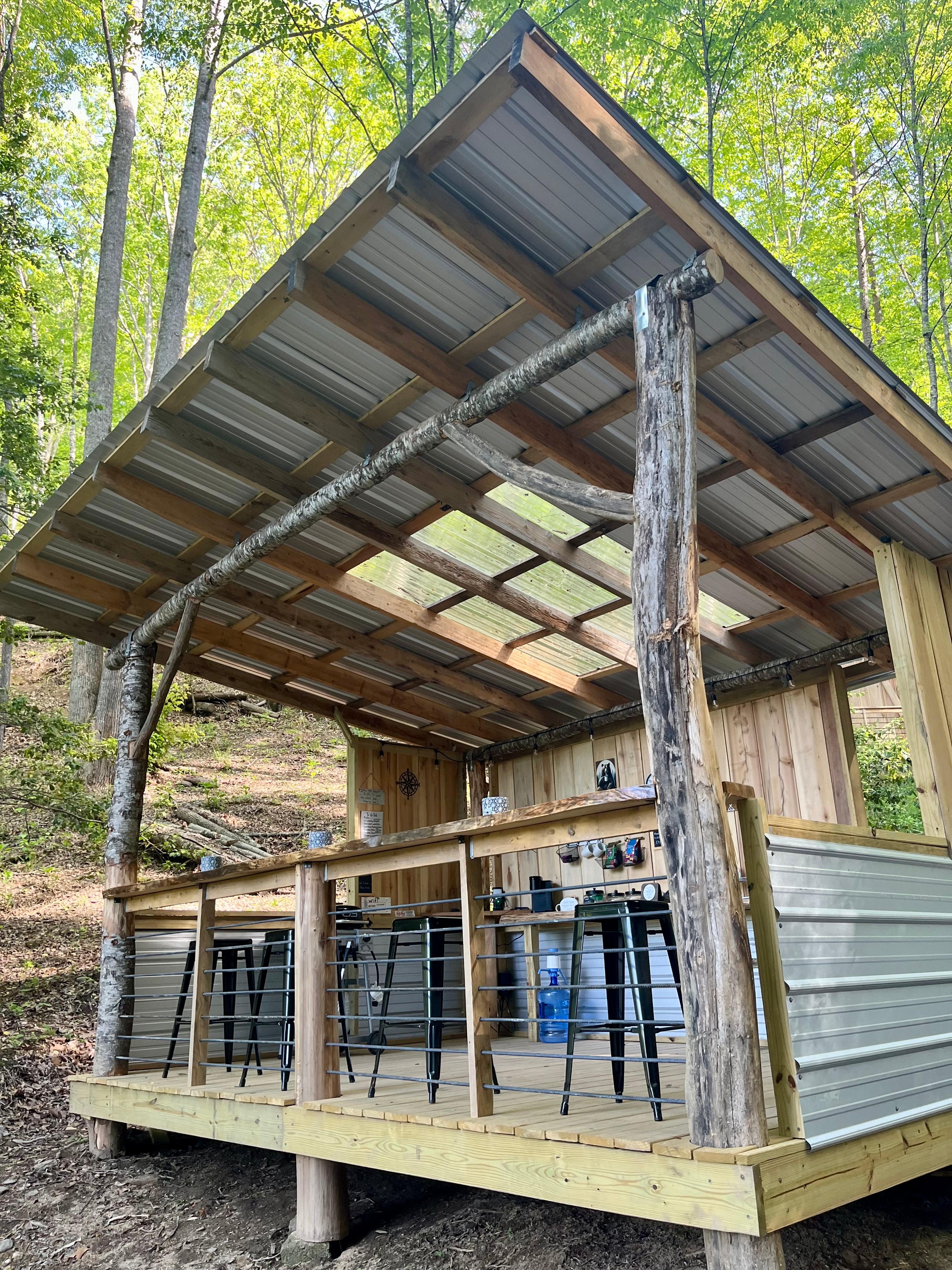 Guest lounge, coffee/tea bar.  There's a propane grill as well.  