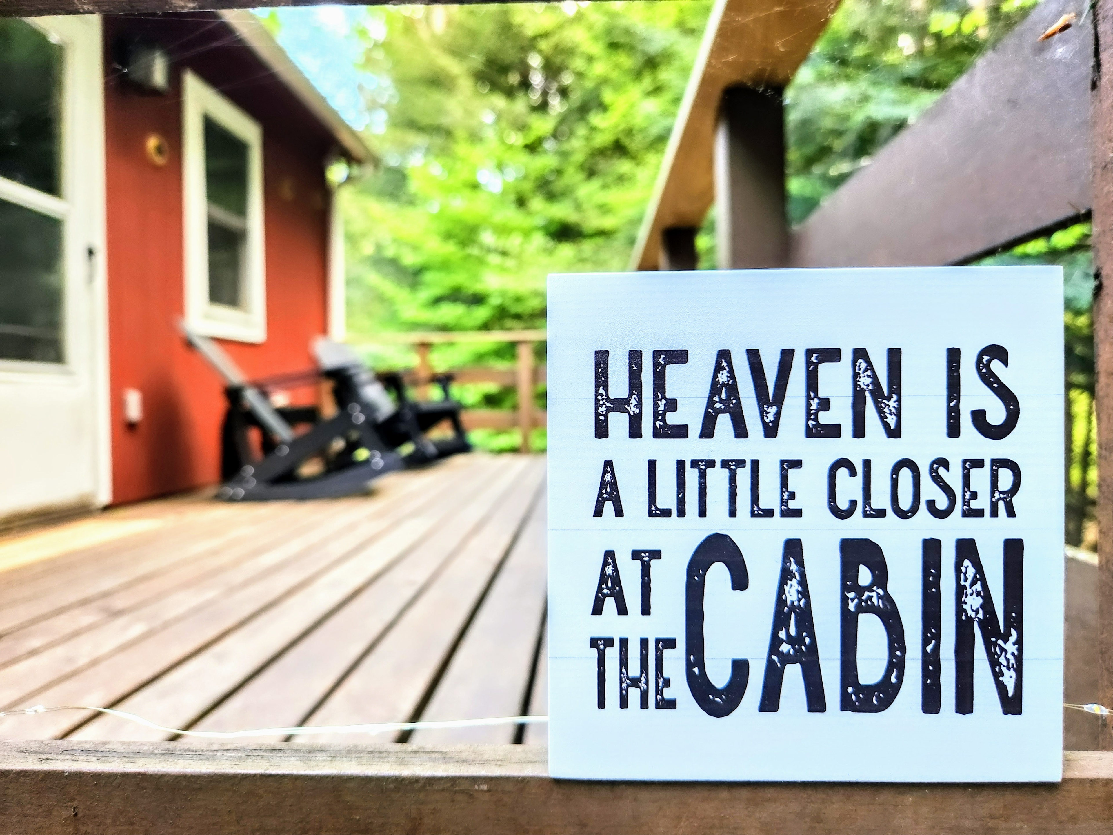 Our favorite place to be! On the back porch overlooking the creek! 