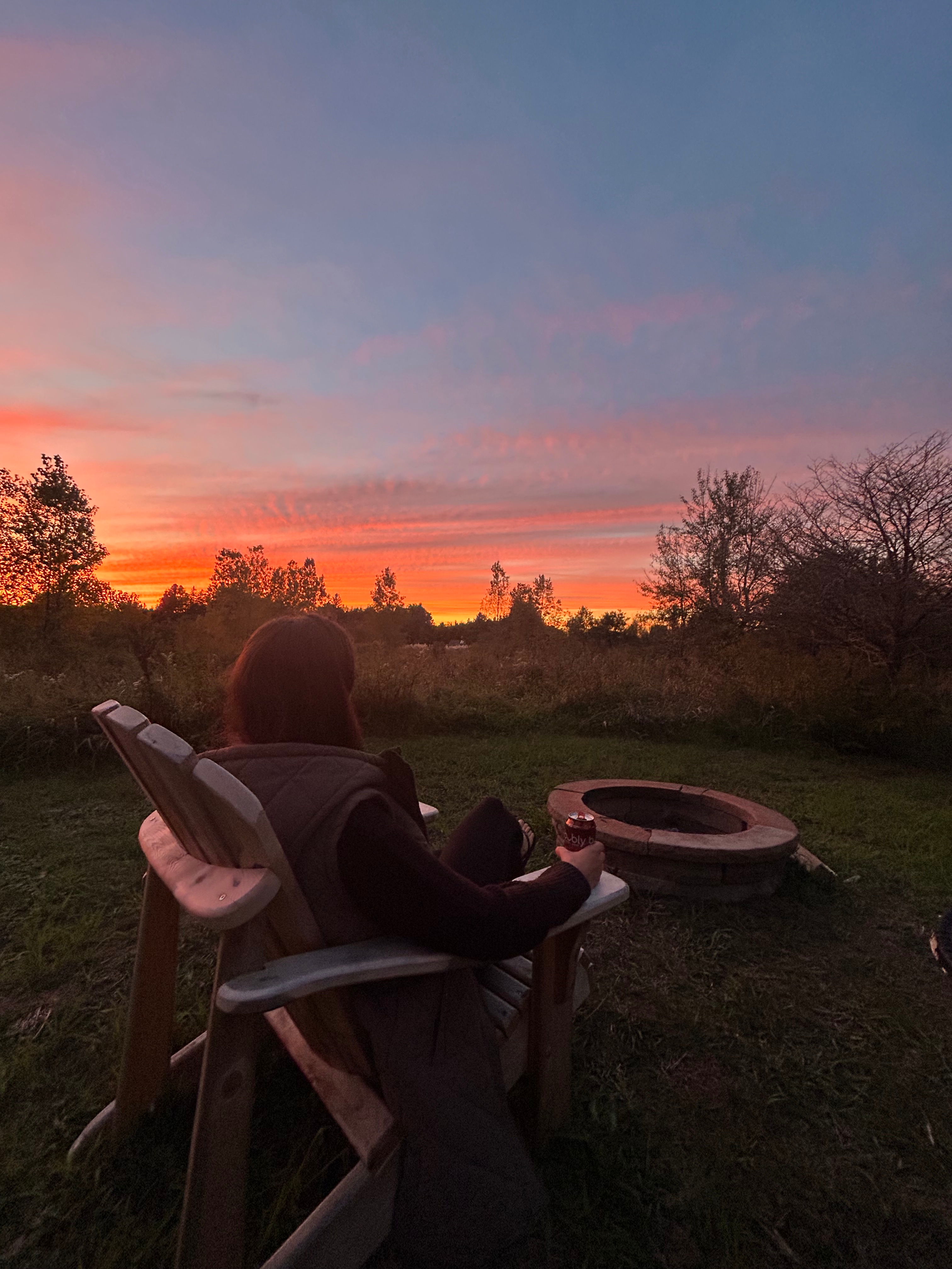 Catch stunning sunsets from your camp fire!