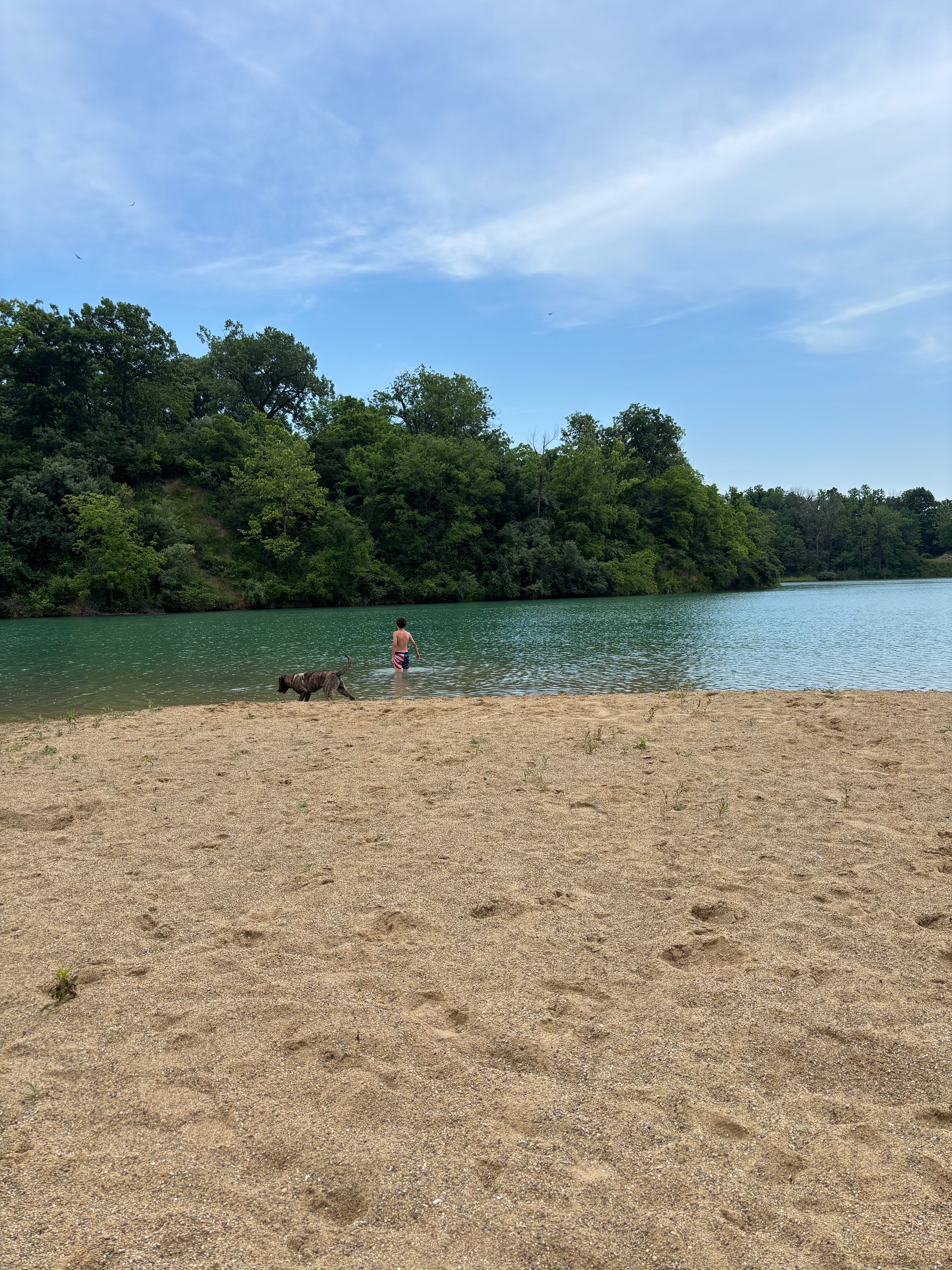Small beach on site to swim.