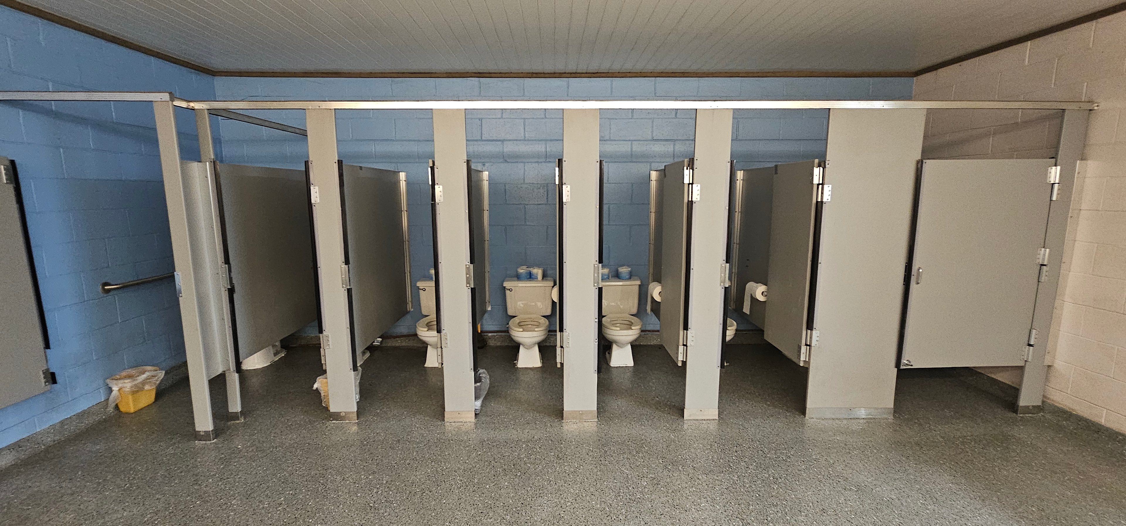 Bathhouse restrooms. 