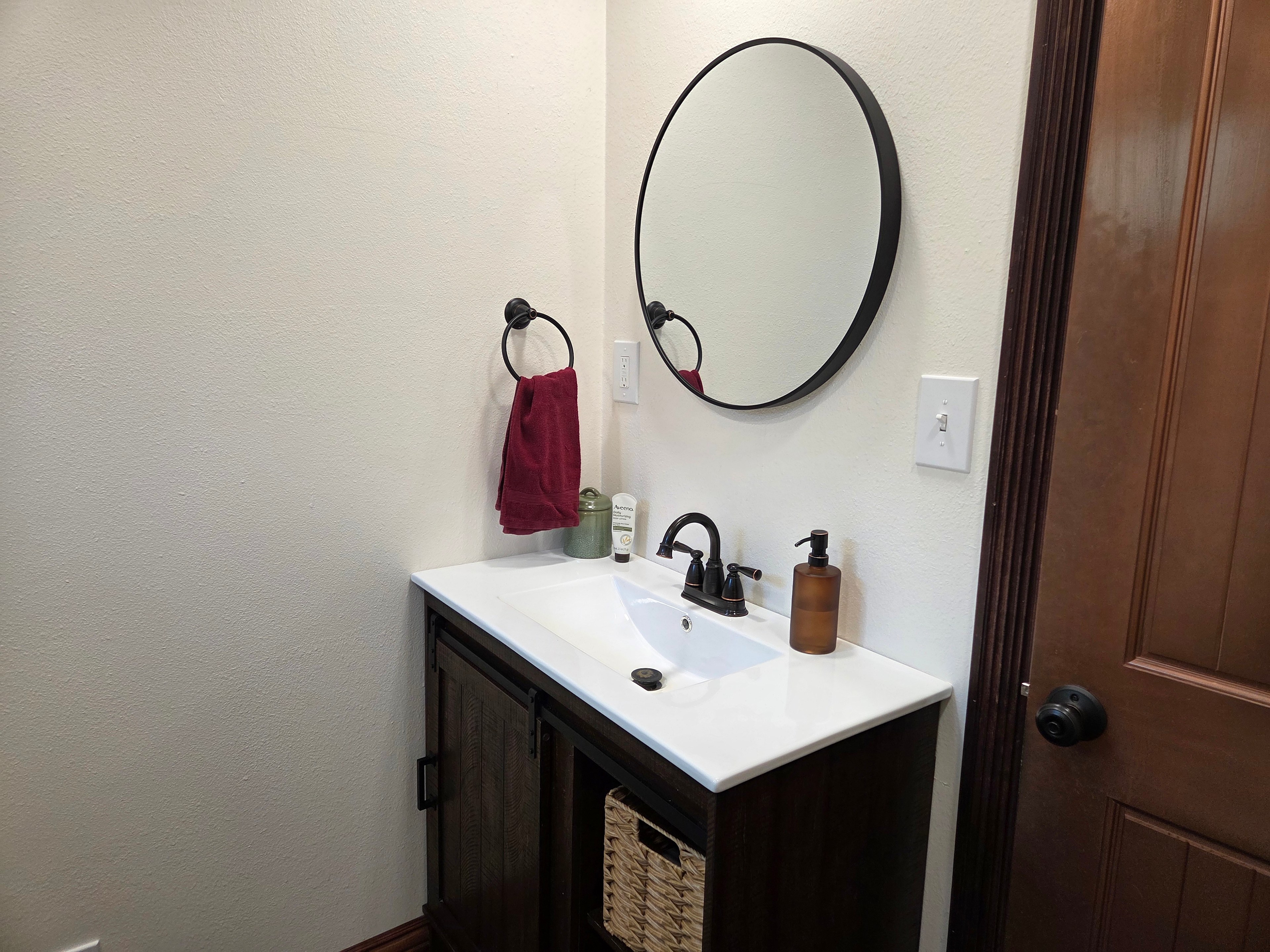 Private bathroom in the main house with a private entrance. 