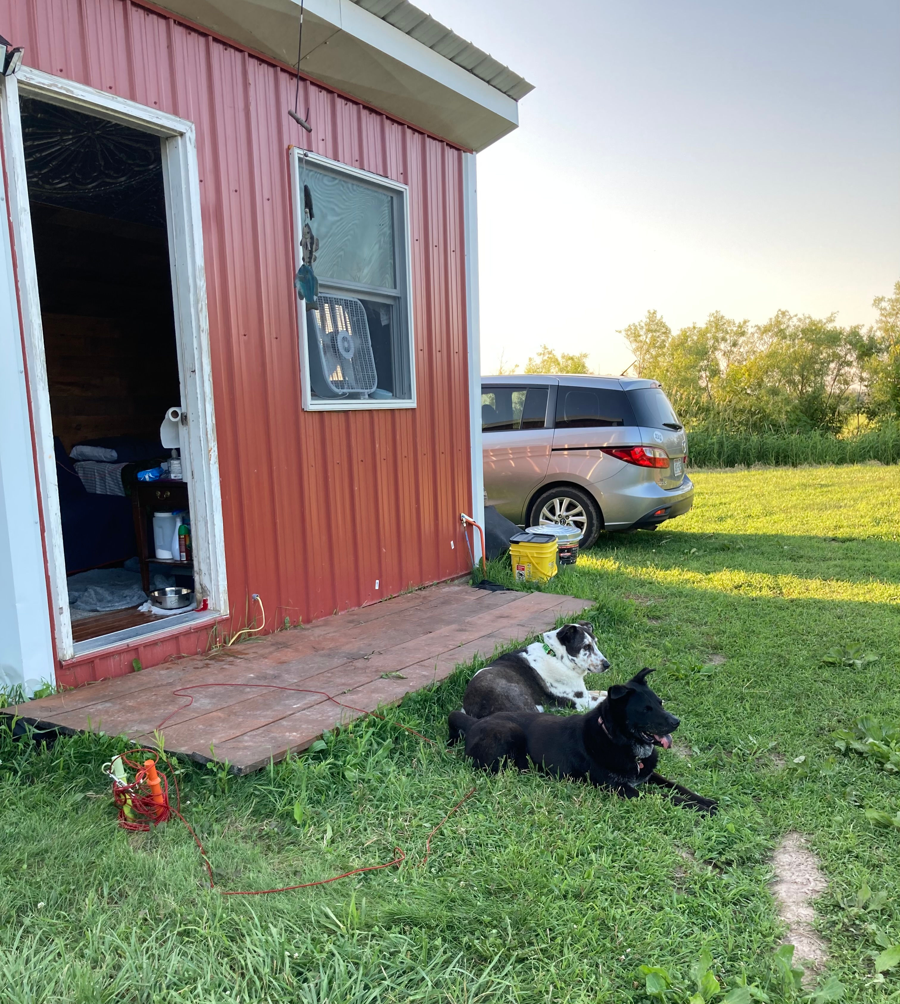 Cabin. I was able to leash my dogs conveniently 