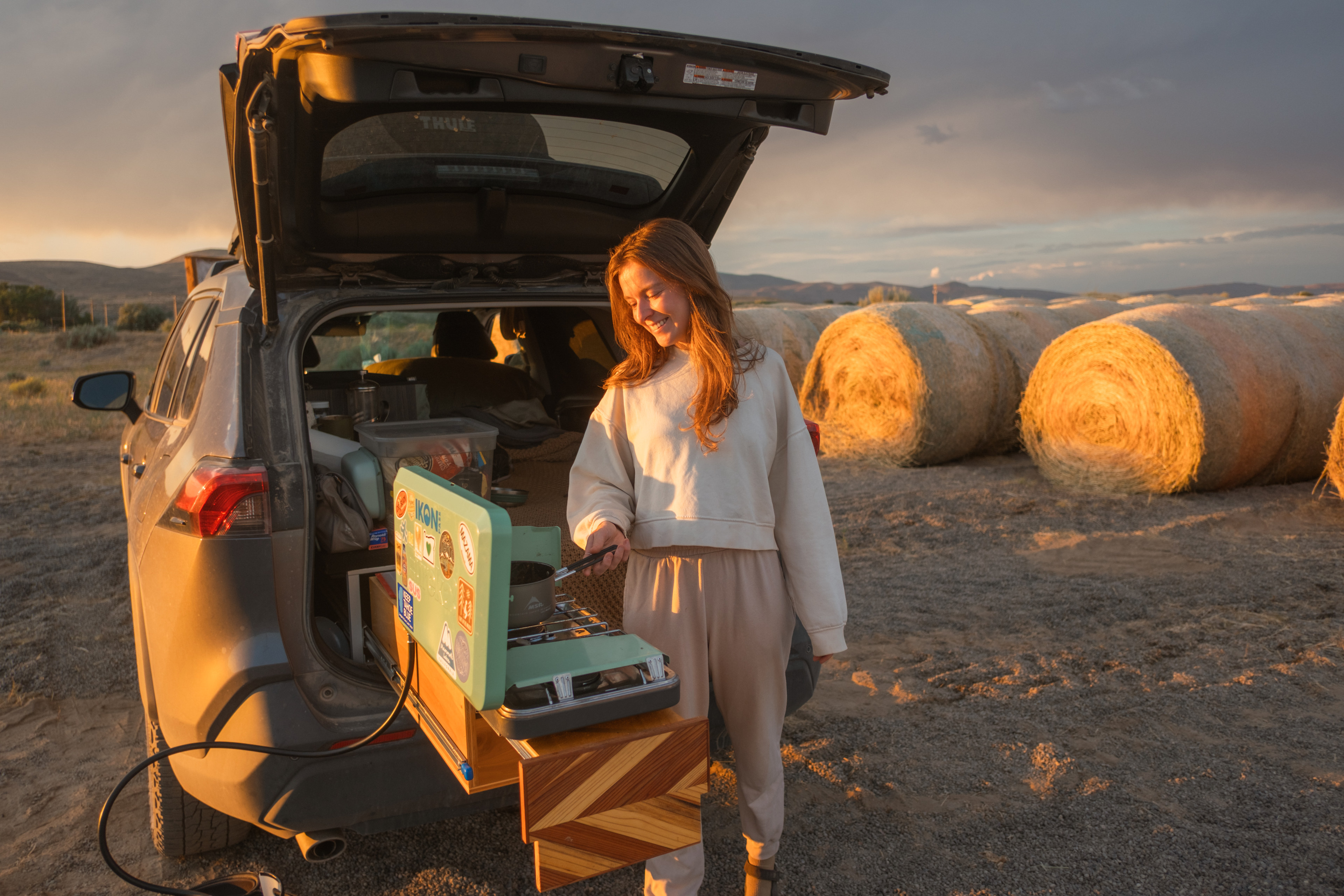 Sunset cooking session 