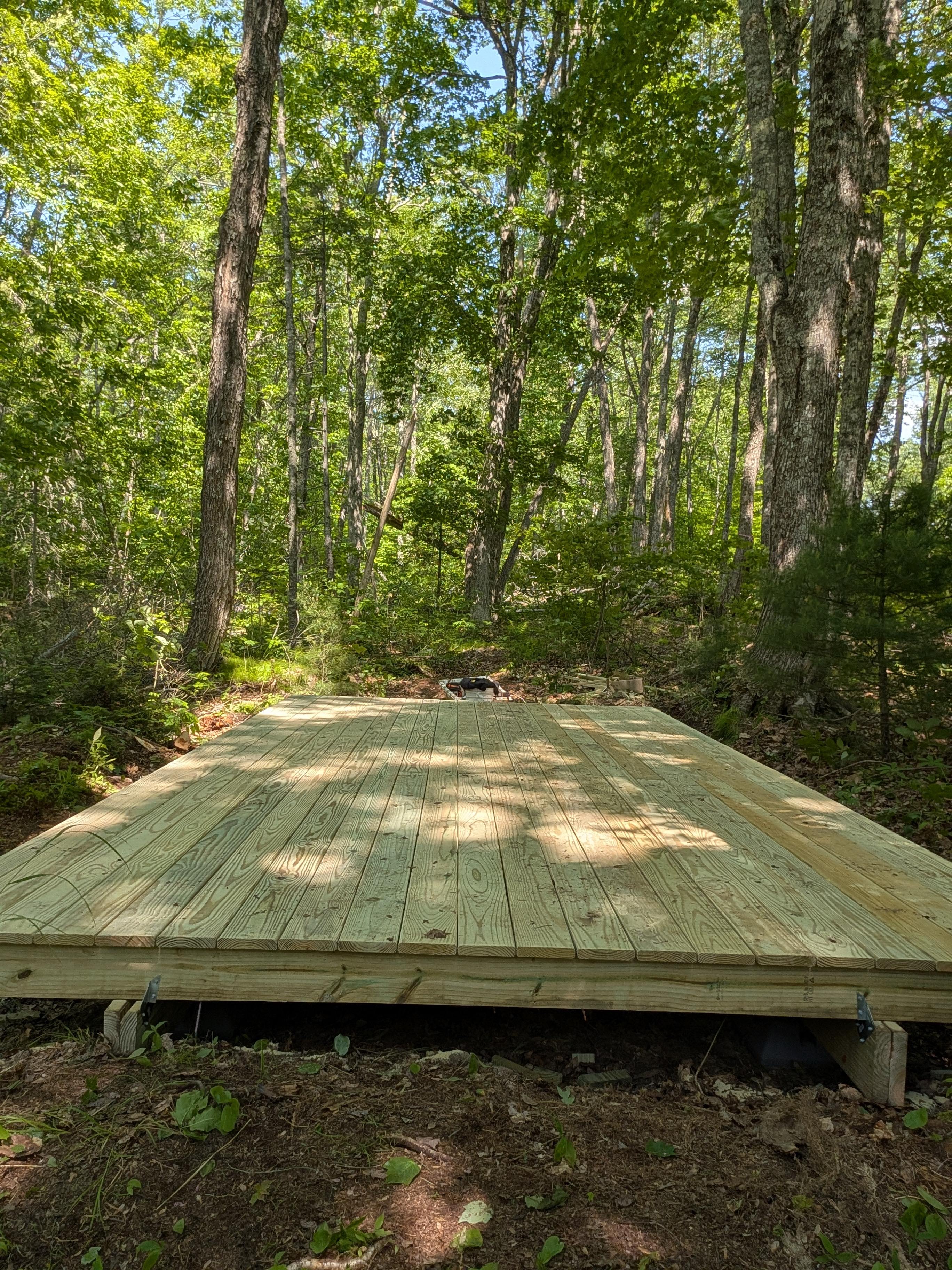 A 10x20 platform looks out to the lake. 