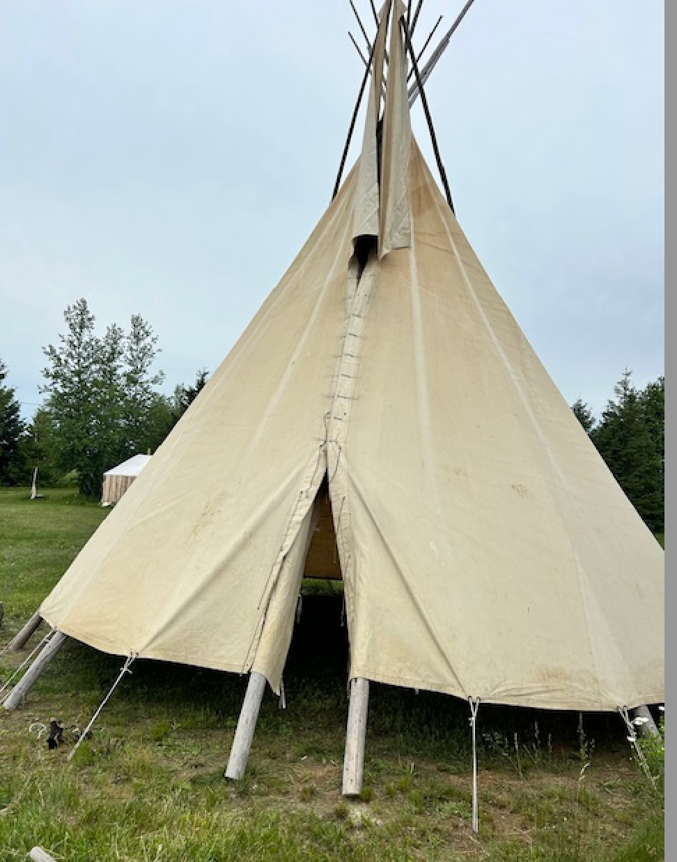 The tipi can be booked for sacred time a donation of $50 for two hours. $200 to be with the land the fire the spirits for the night 
