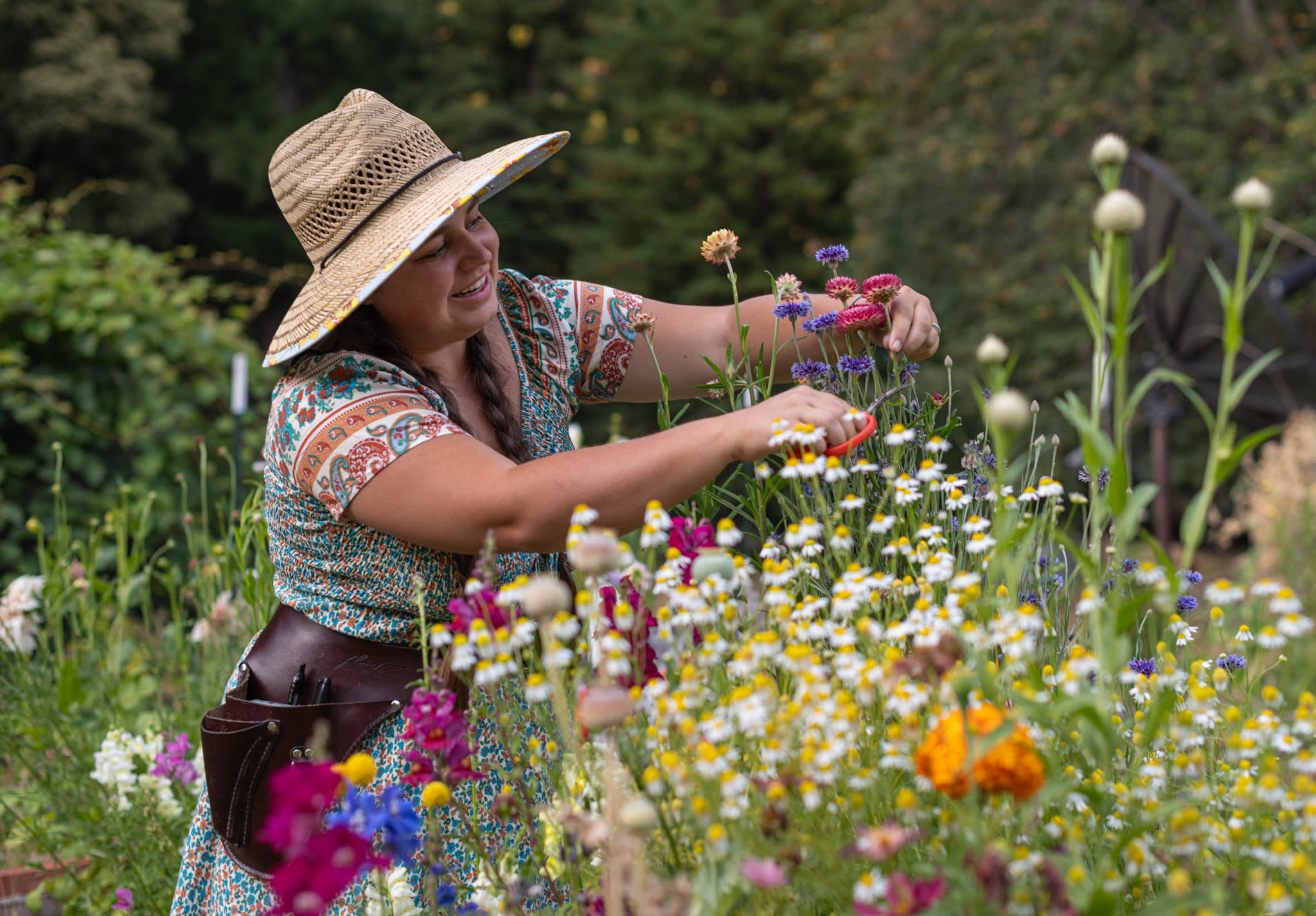 Your Host Casey snipping a bouquet for you to take home