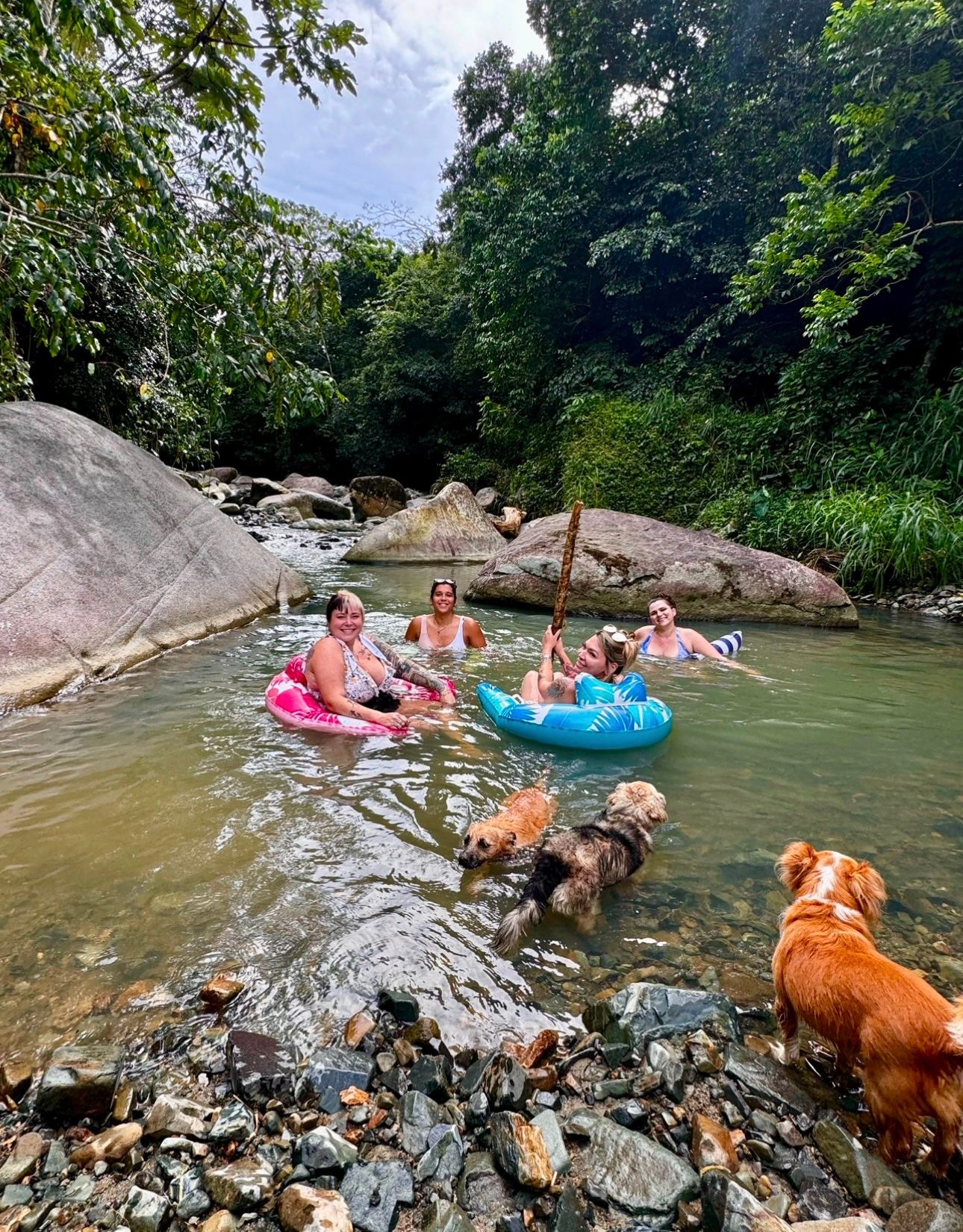 Guided river float with fur friends