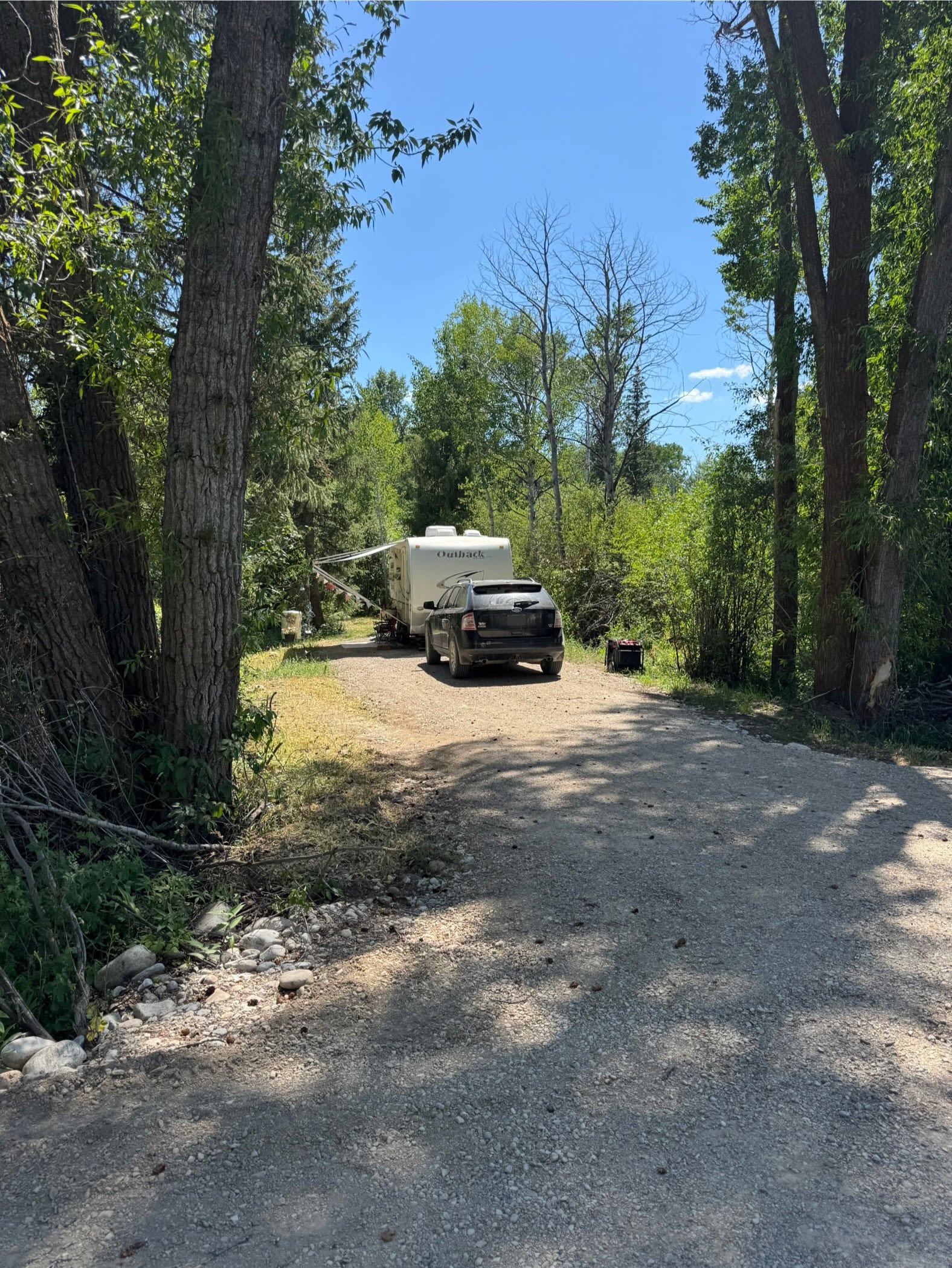 Back in level gravel pad.