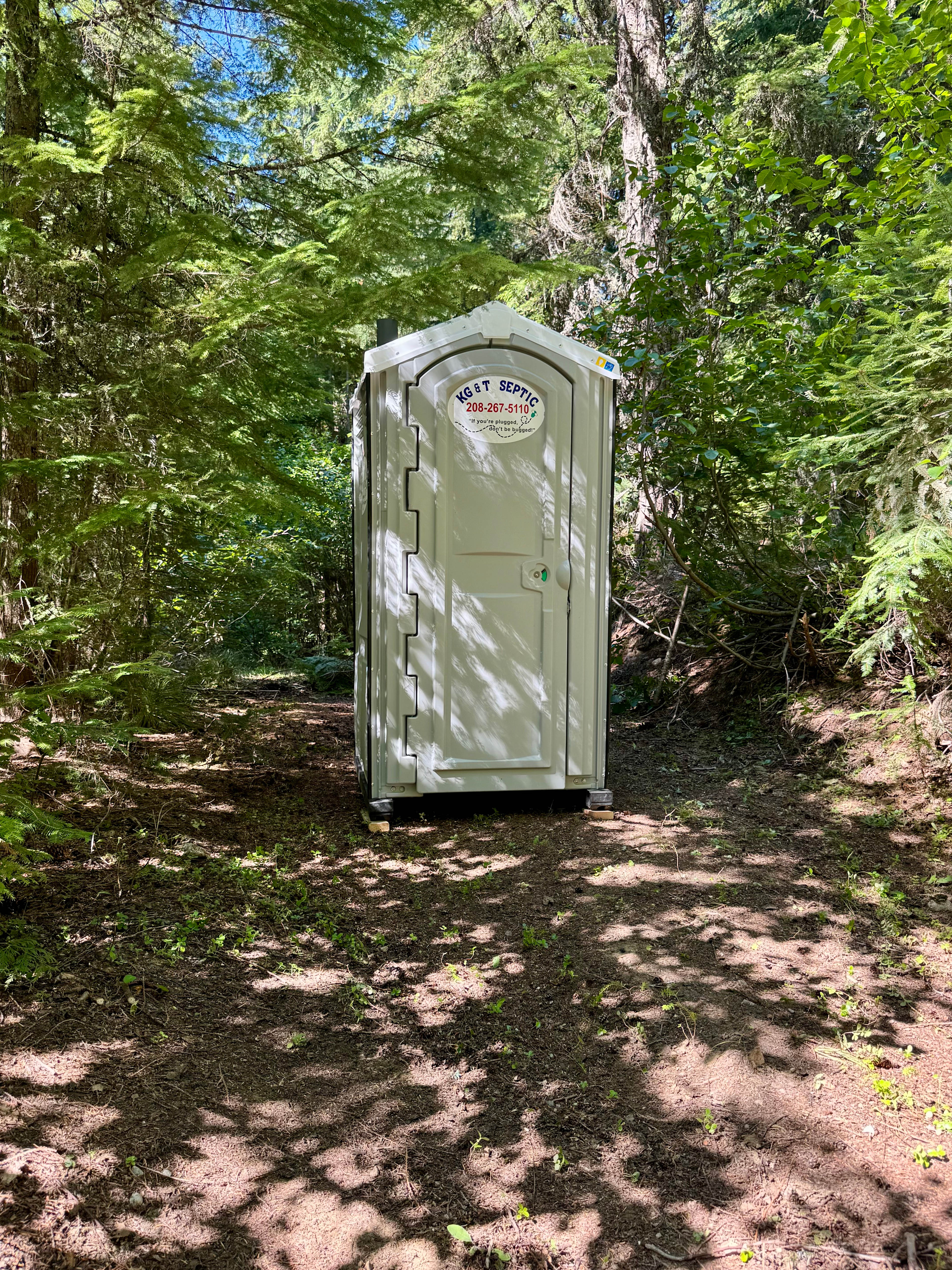 Our Porta Potty is kept clean and is conveniently located for easy access and privacy
