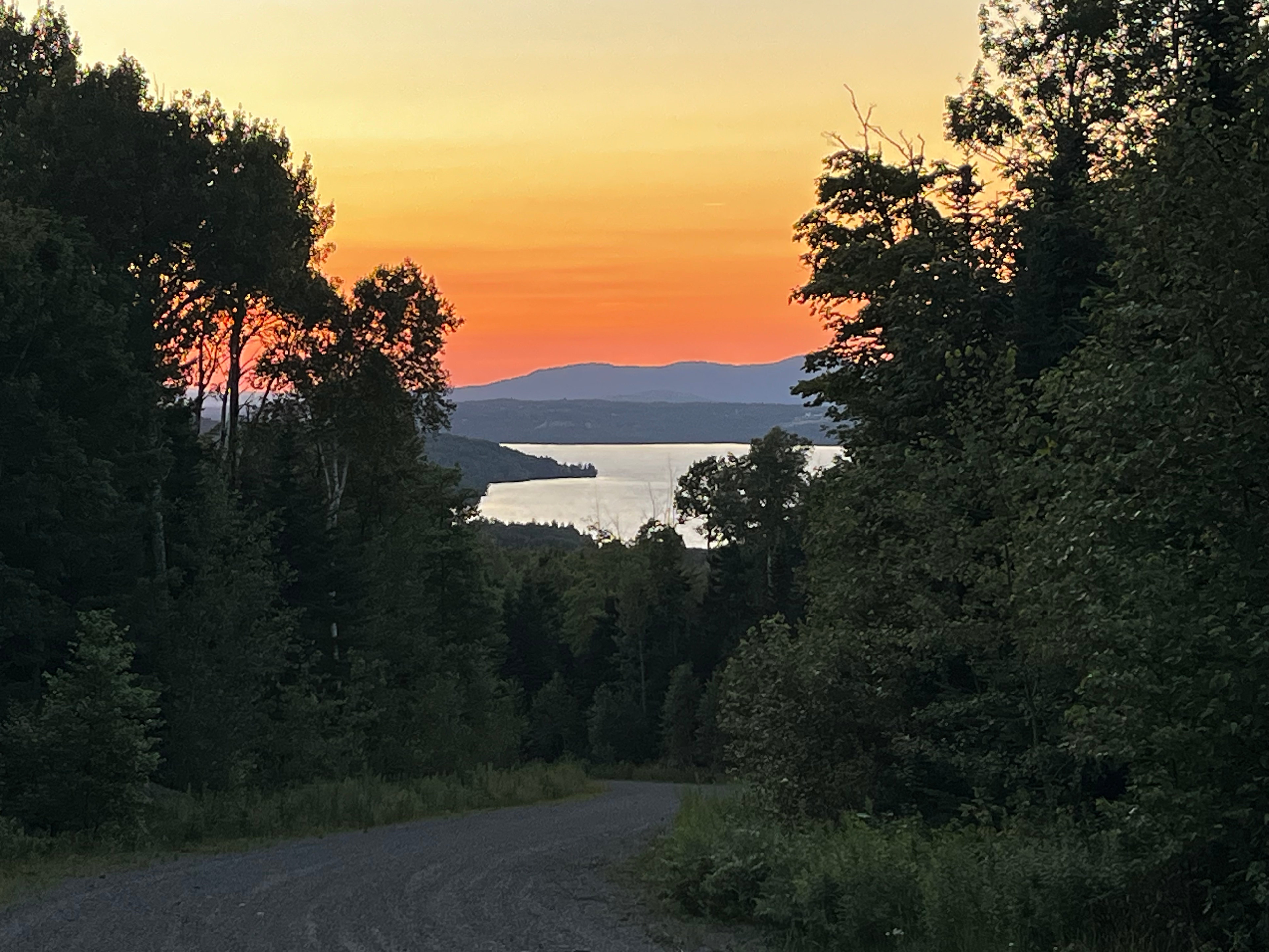 Sunset view from the end of the driveway on Mill Brook Rd