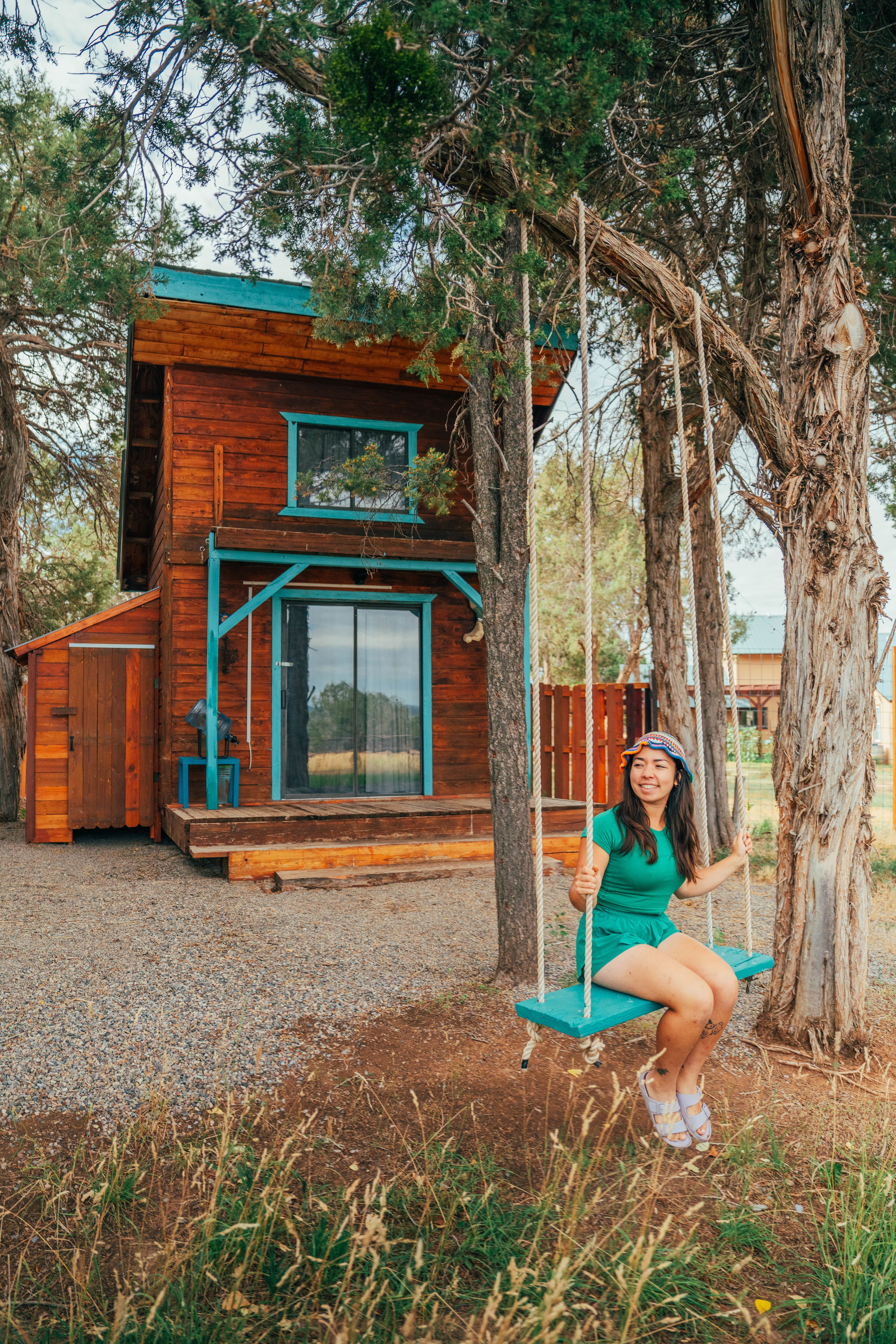 the tree swing is a perfect spot to admire the mountain views