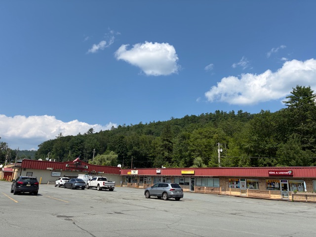 Pete's Plaza. On the left side before going into Narrowsburg. Tom's Bait and Tackle on the left for Bear Spray and fishing license.  