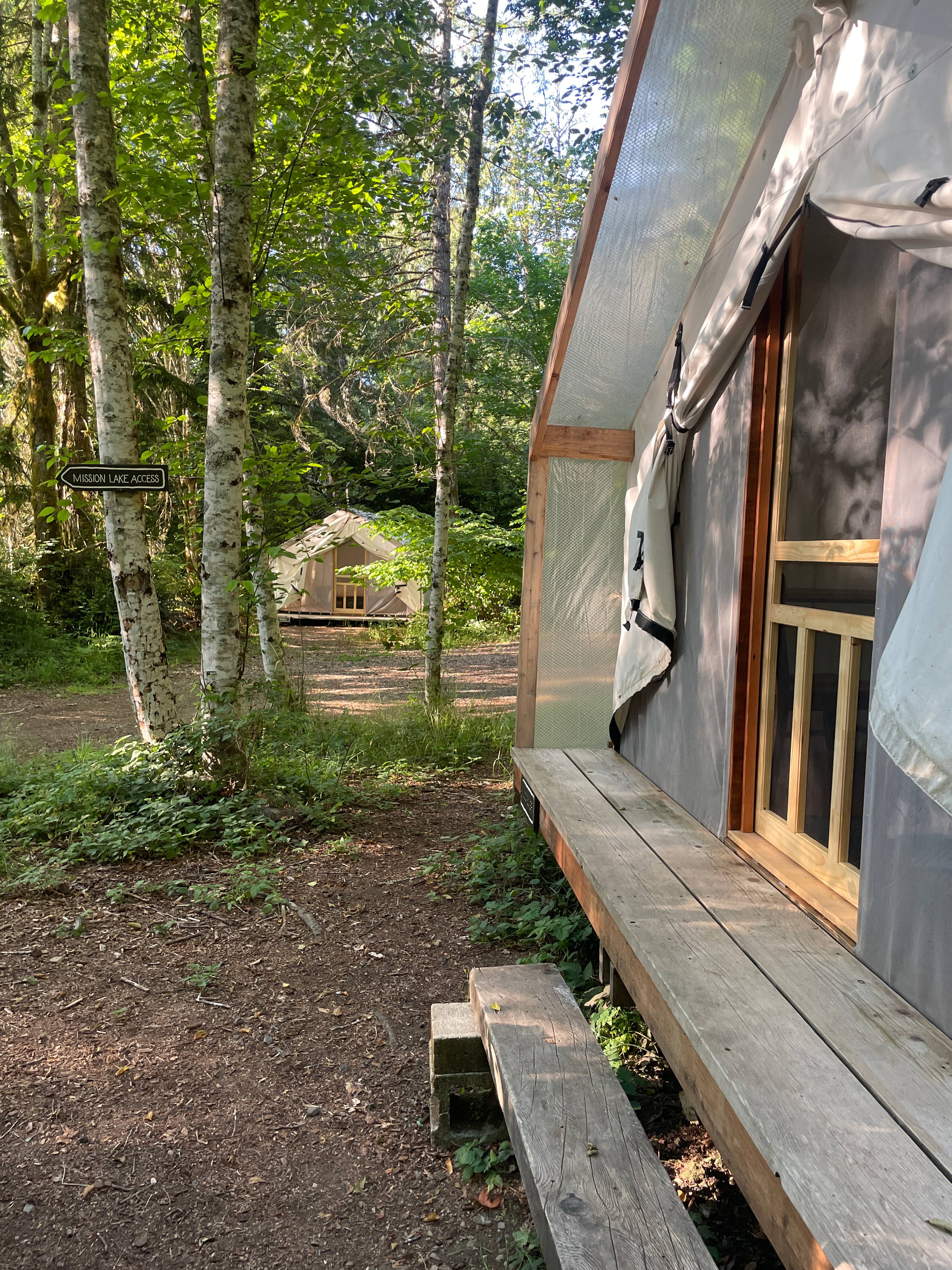 3 tents are spaced 80-100 feet apart for privacy.