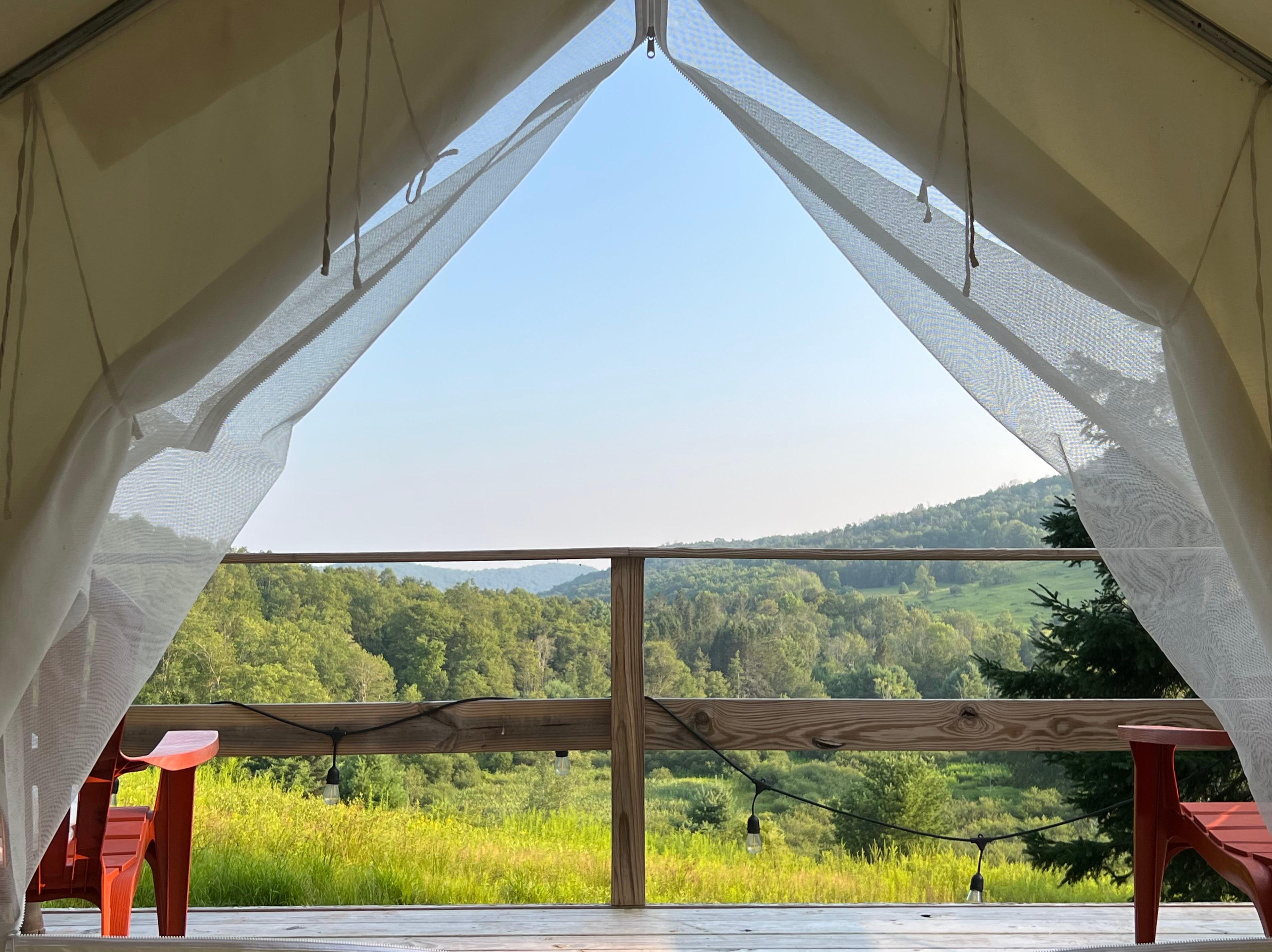What a view from the bed! Hillside Retreat.