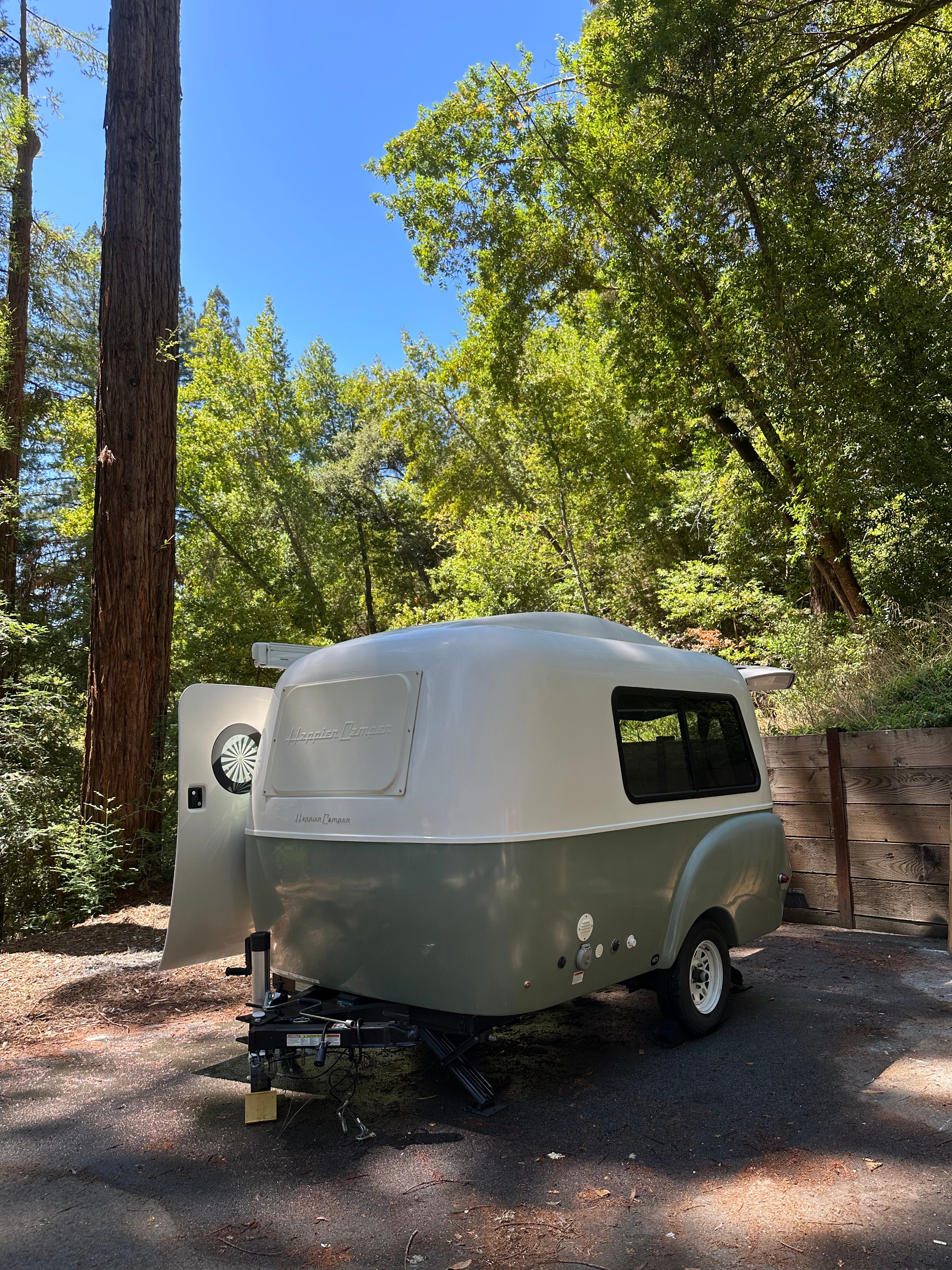 Gramping camper in the redwood