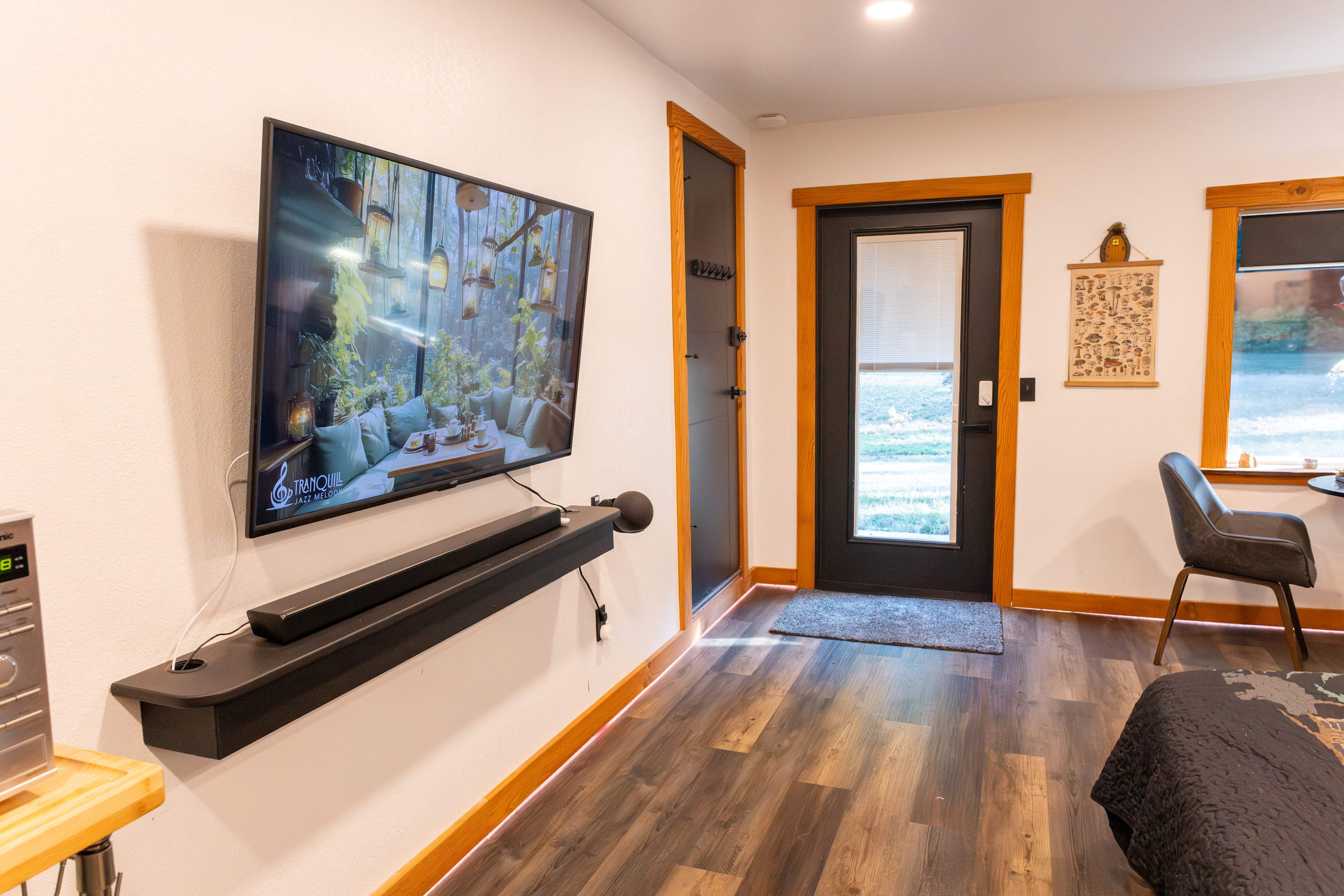 Studio front door & TV