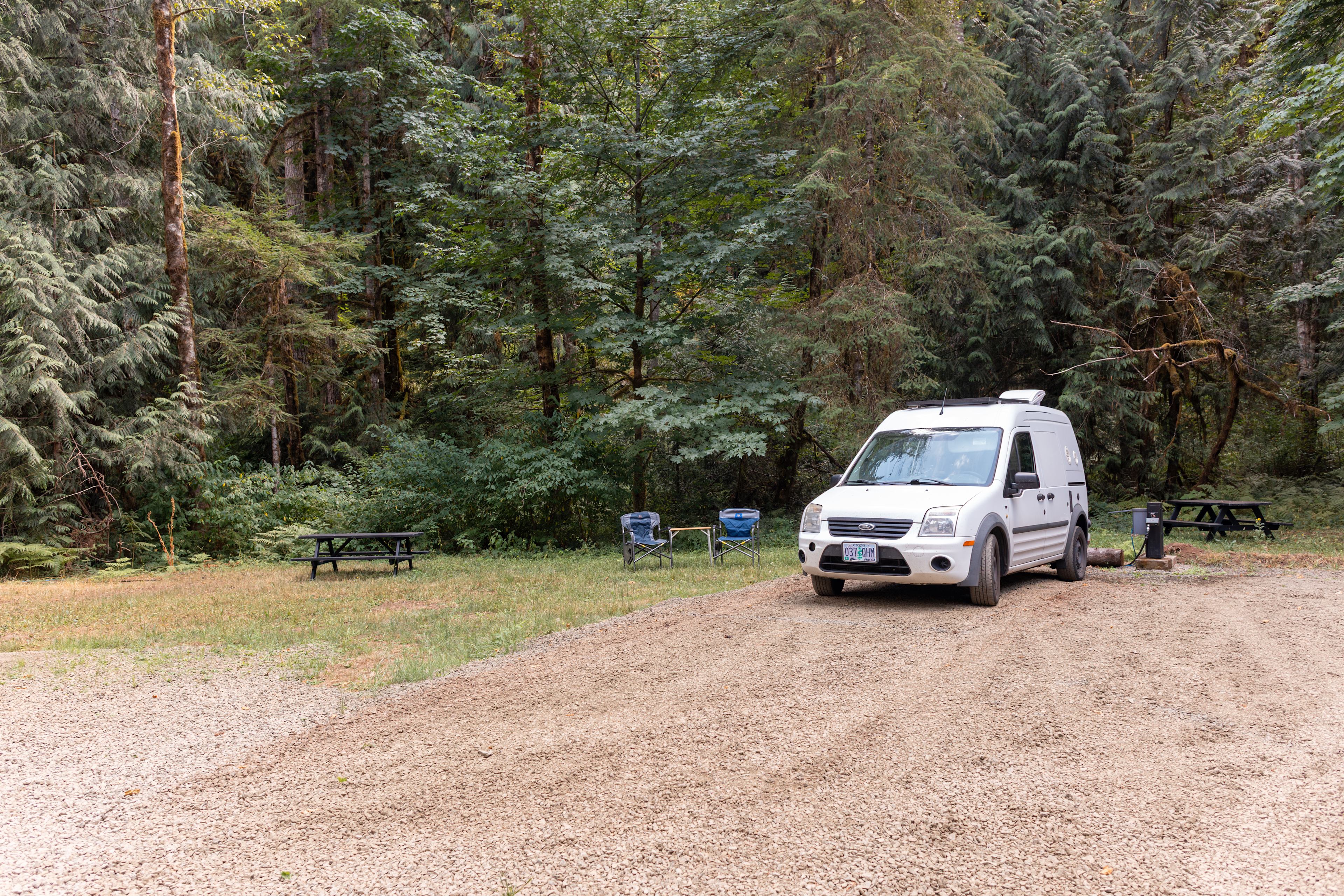 RV site with my van in the RV spot