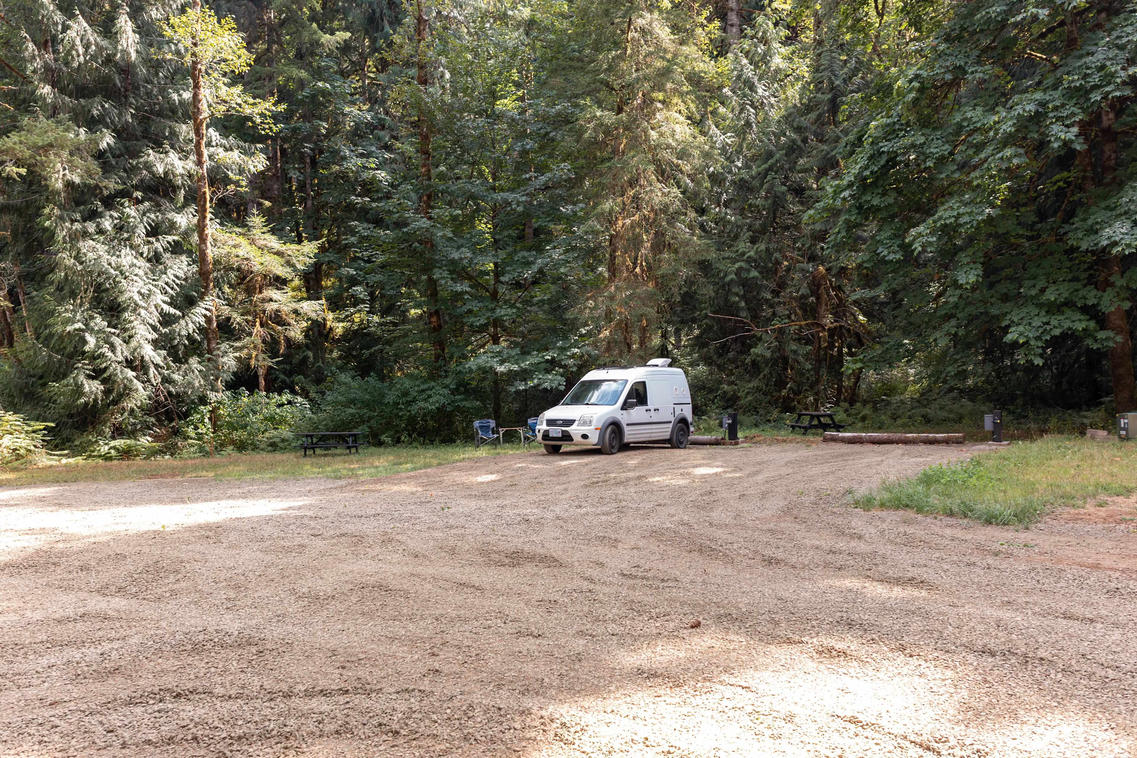 Both RV sites with my van in one of the spots