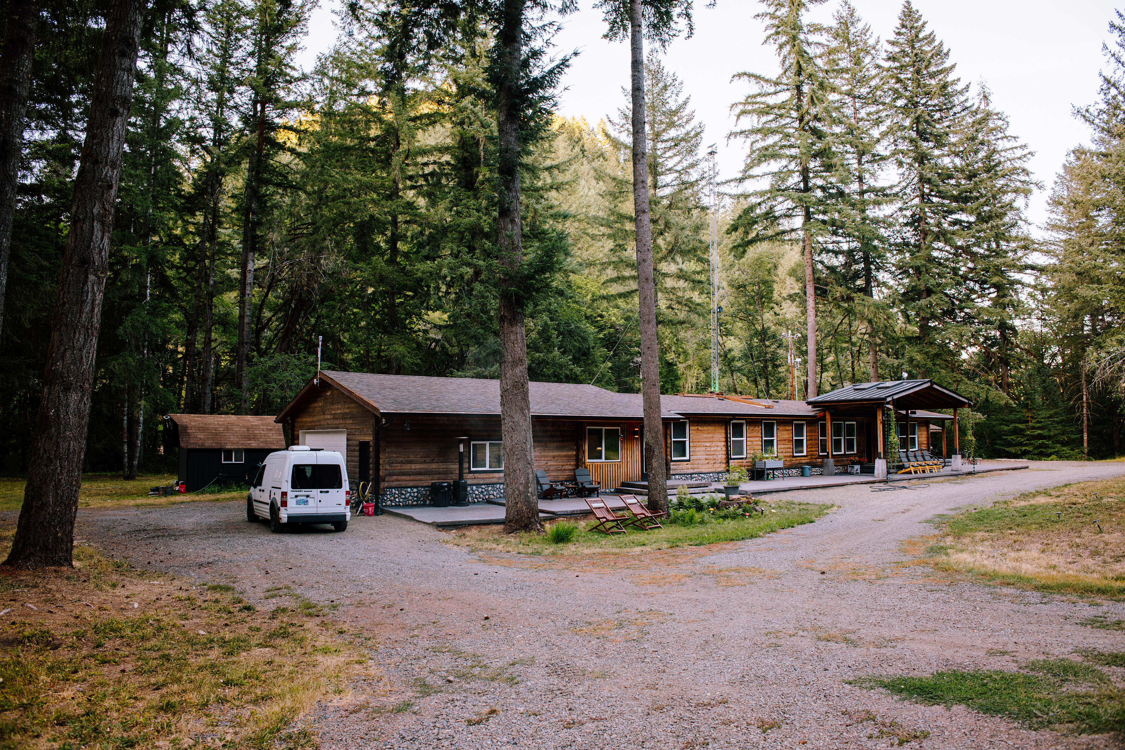 the whole house on the property, the studio space is to the left. My van is parked in the studio guest space