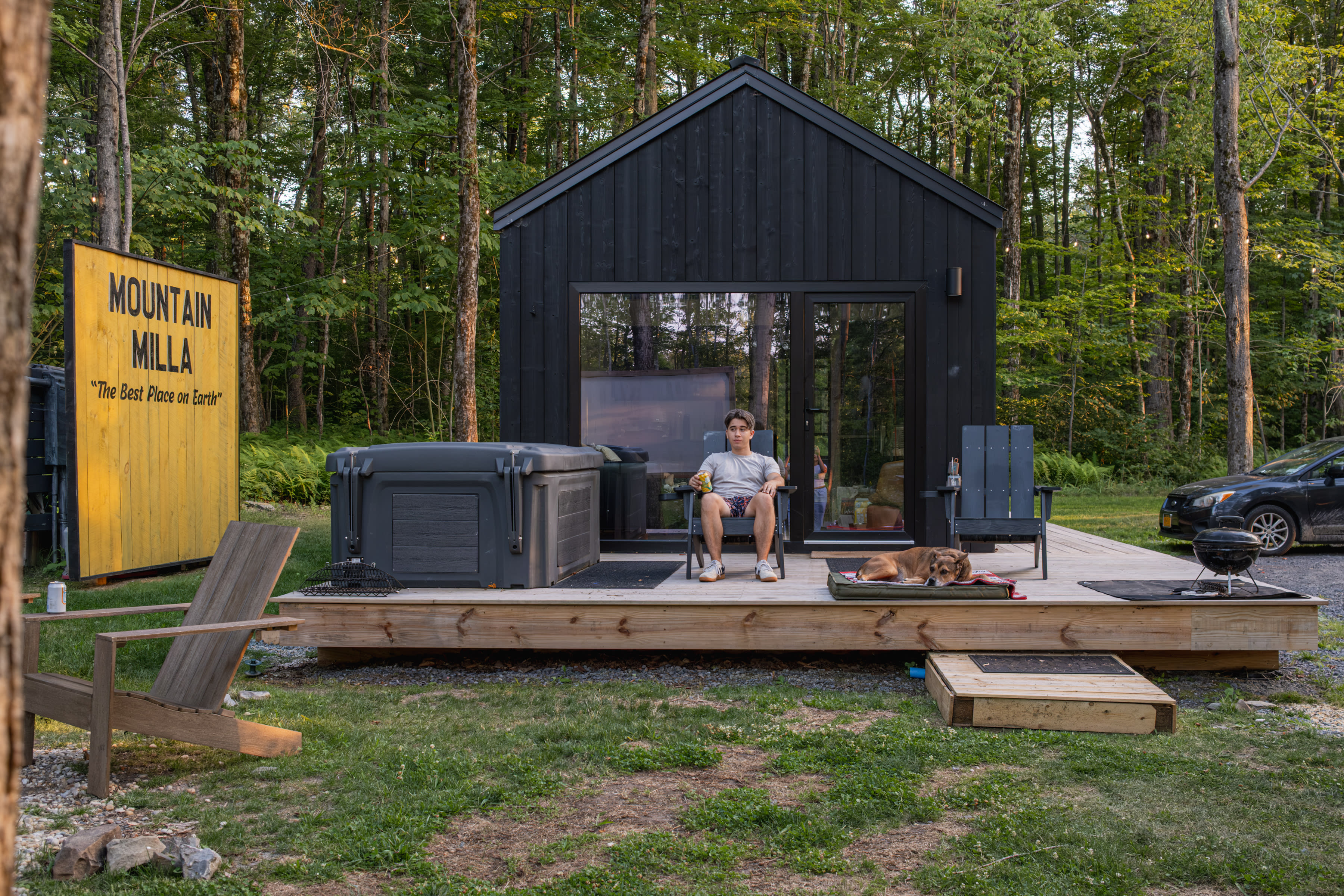 New Tiny Home Sauna Hot Tub Theatre