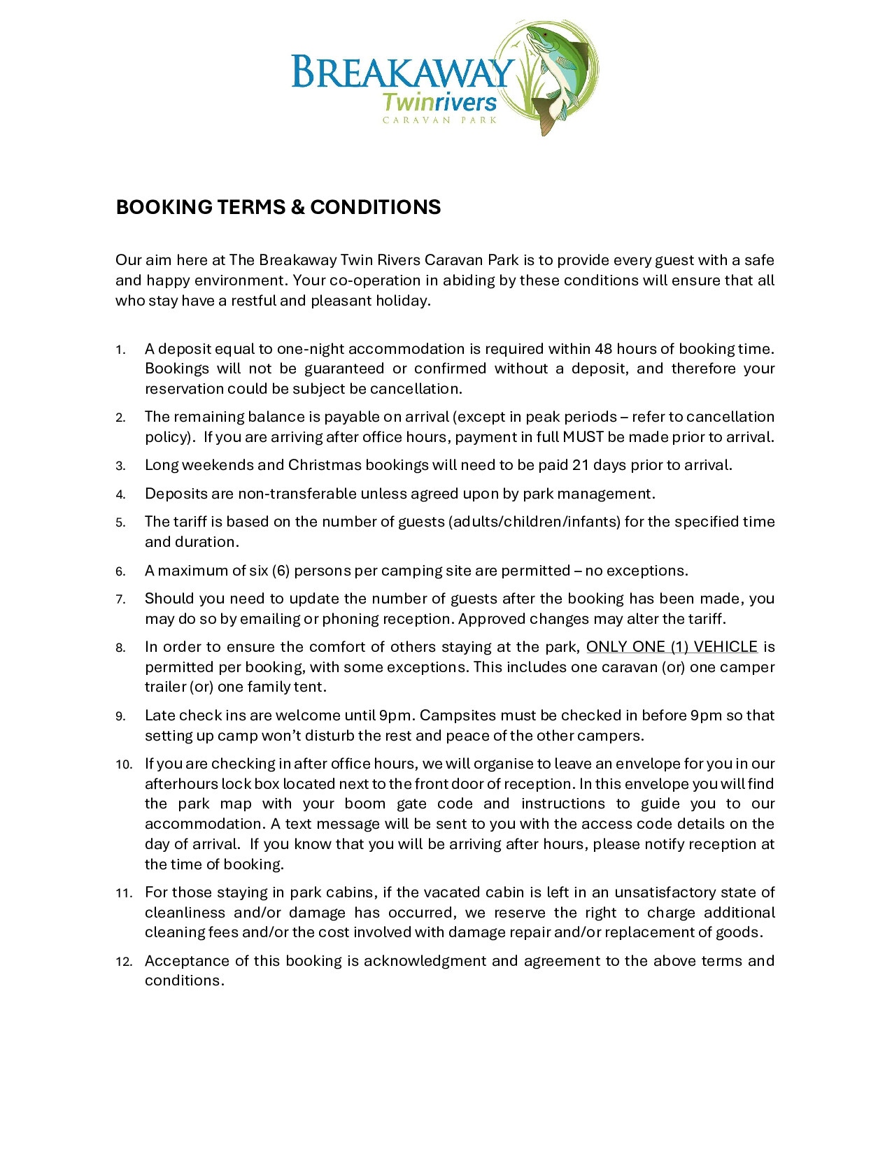 Breakaway Twin Rivers Caravan Park