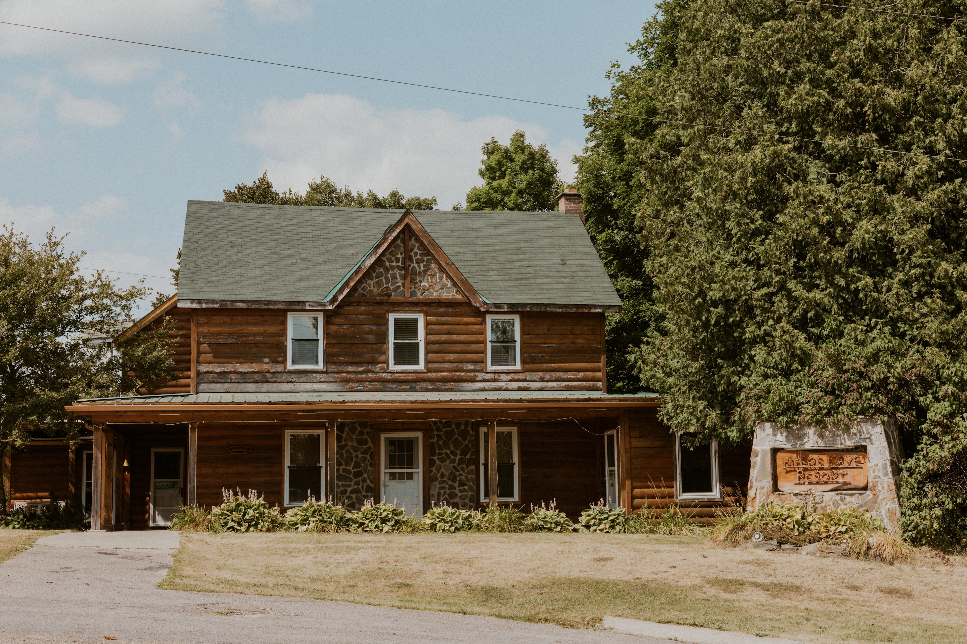 The main lodge which you'll see from the road.