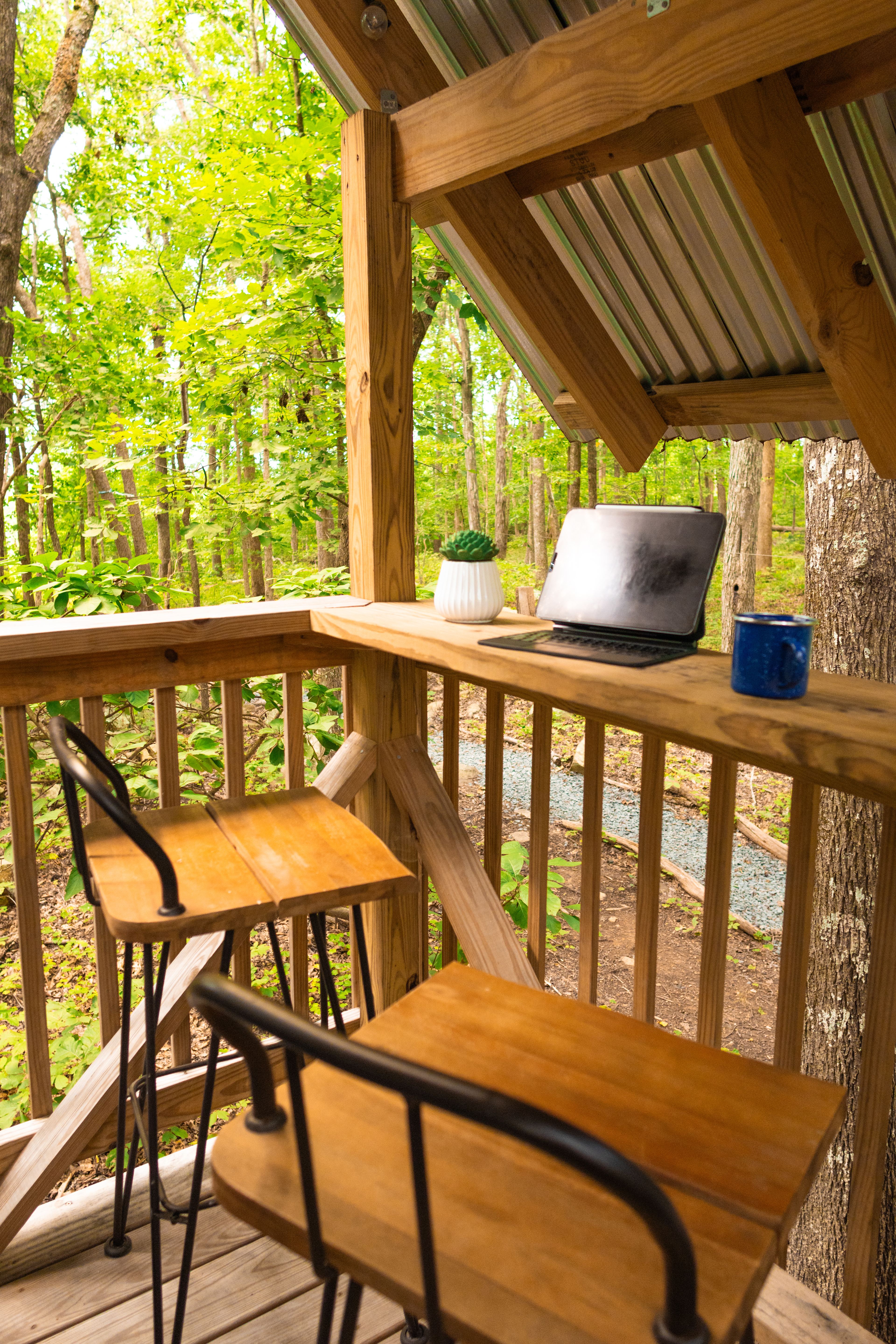 Getting some work done on the balcony