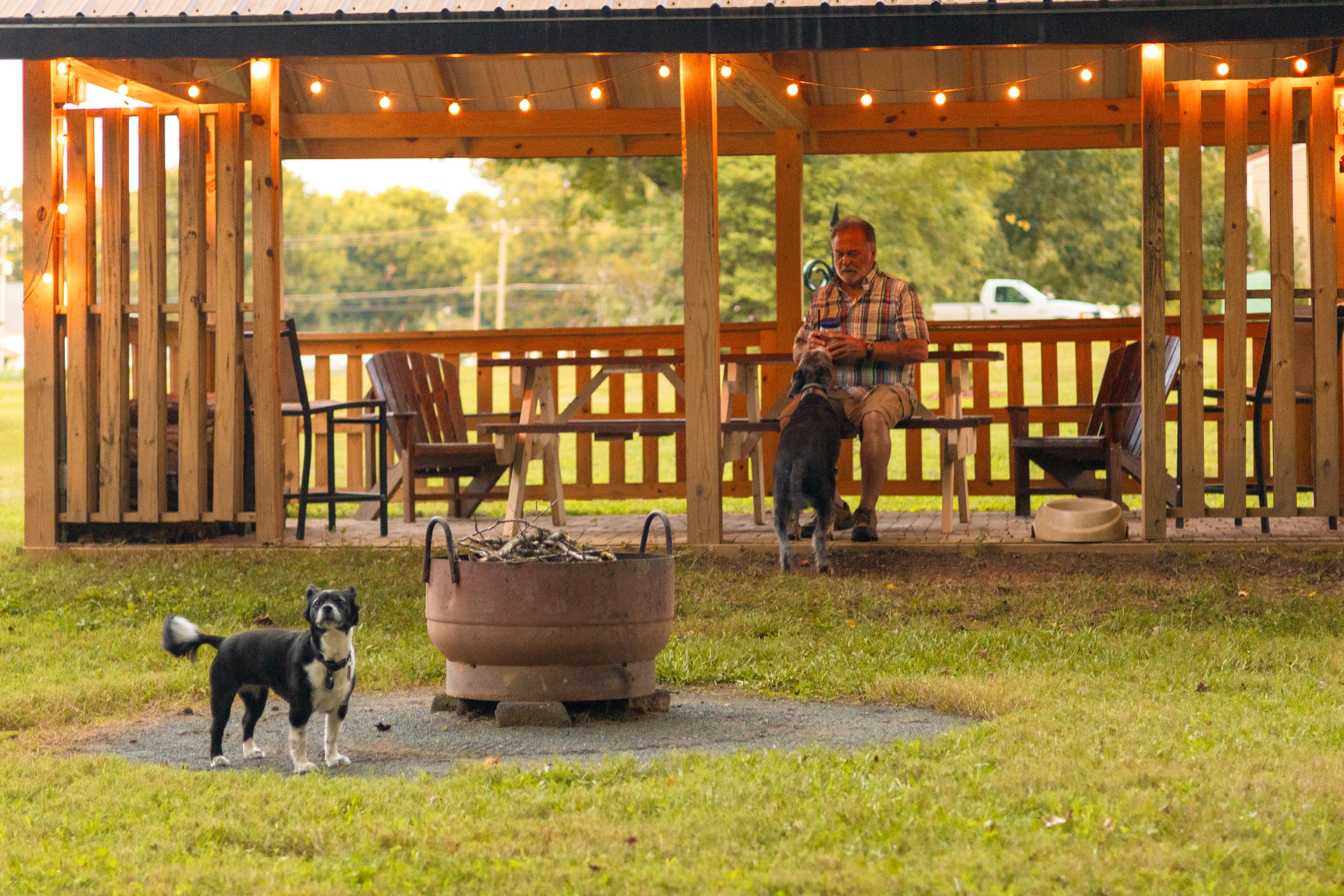 Paul and his dogs Sebastian and Panda