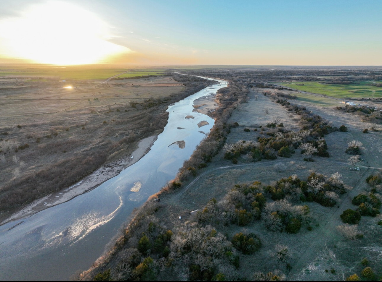 The Cimarrron River cuts through the property, campers are welcome to explore & play in the water.