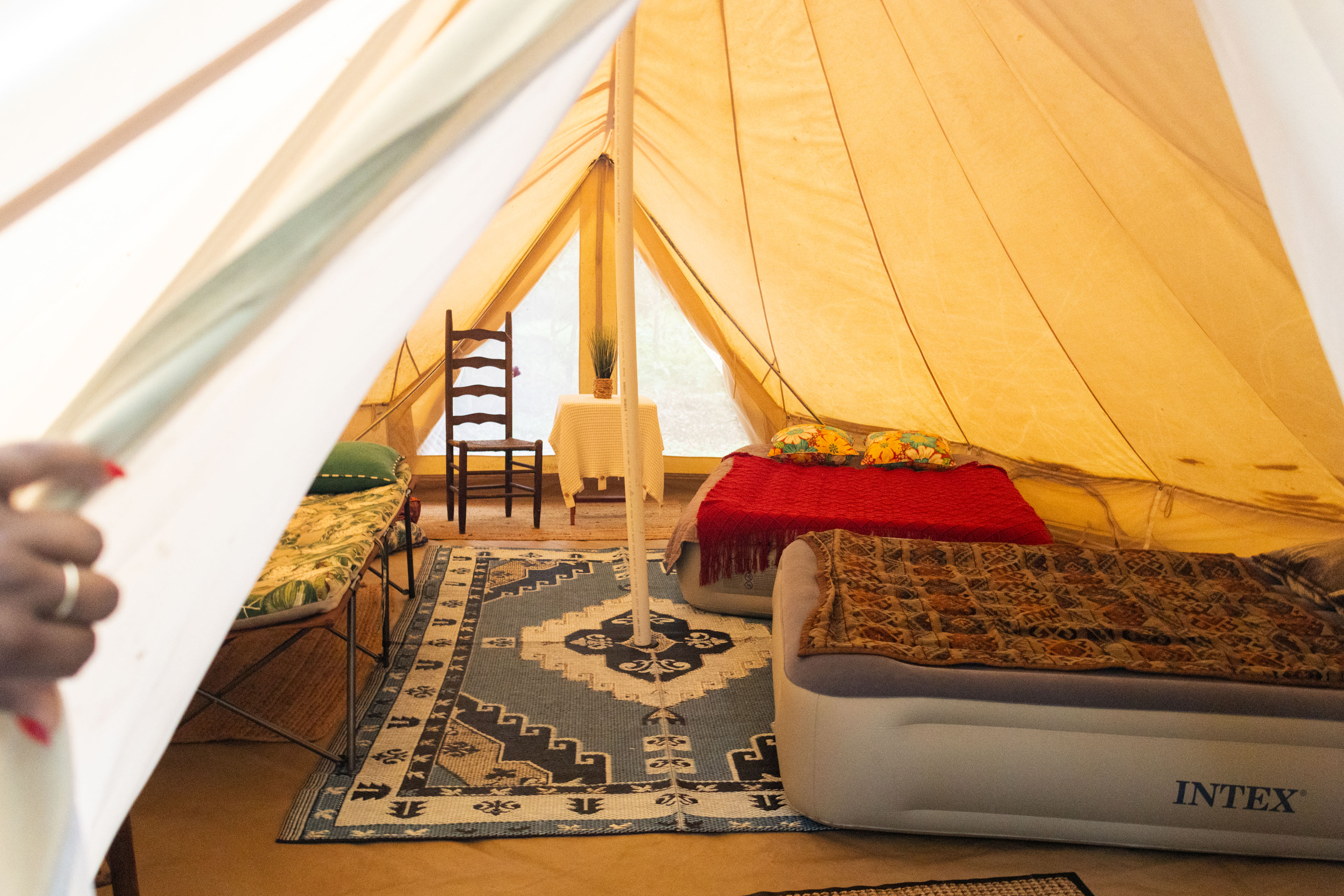 Inside the Atabeyra tent