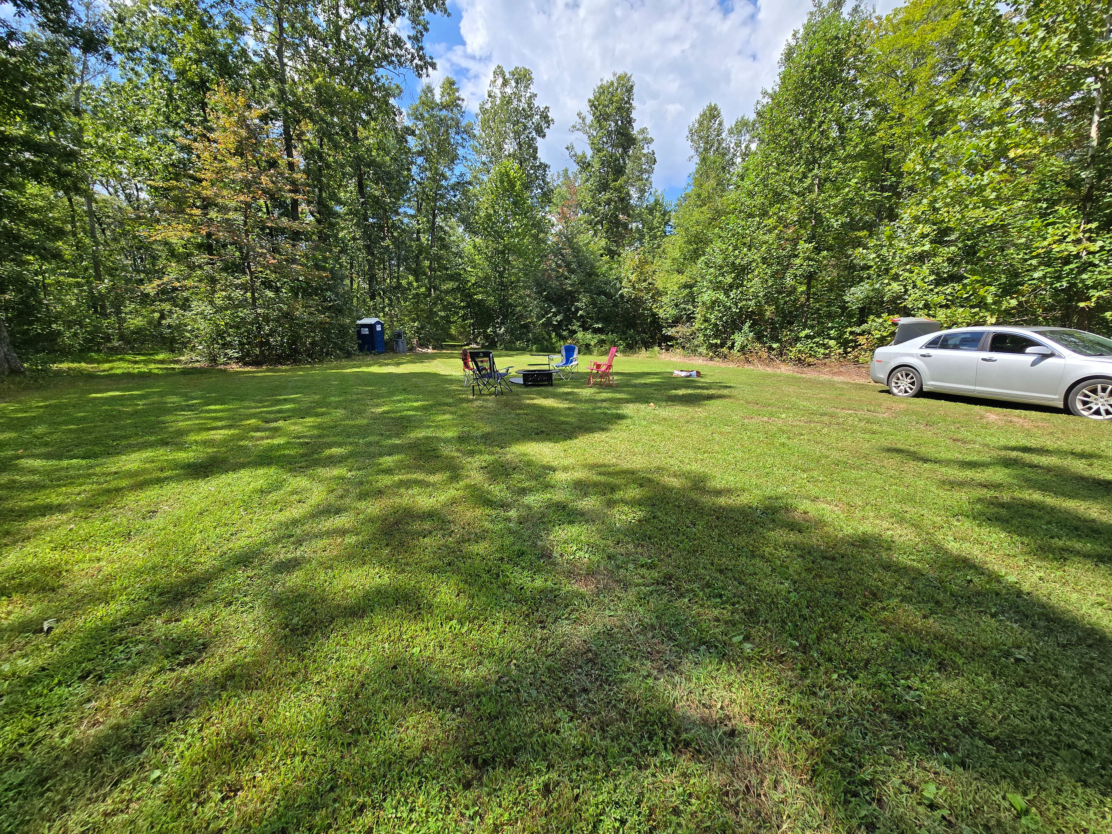 You / your group will have this grassy site all to yourselves for camping. The walking biking trails are shared with our airbnb guests.