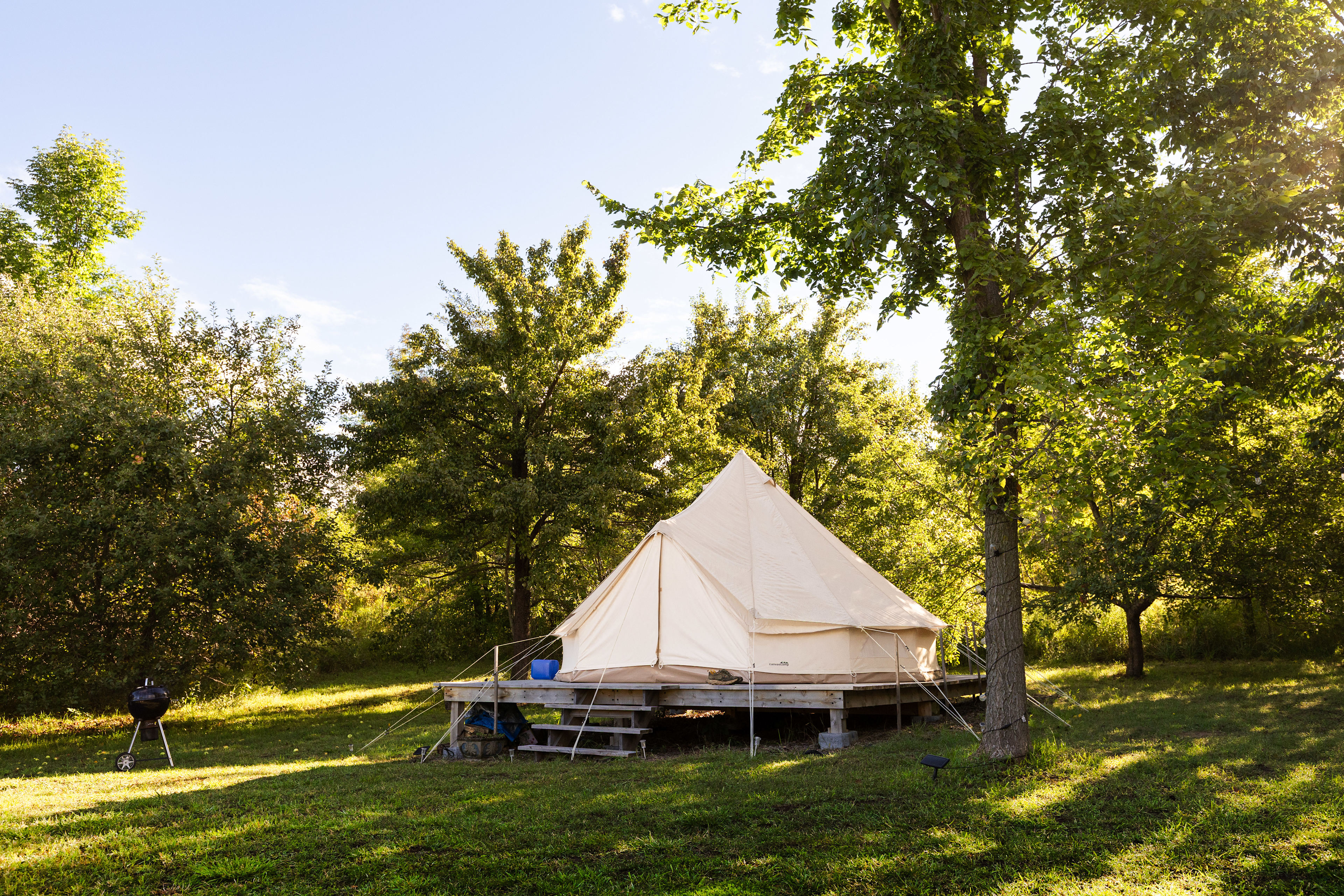 Morning at the bell tent