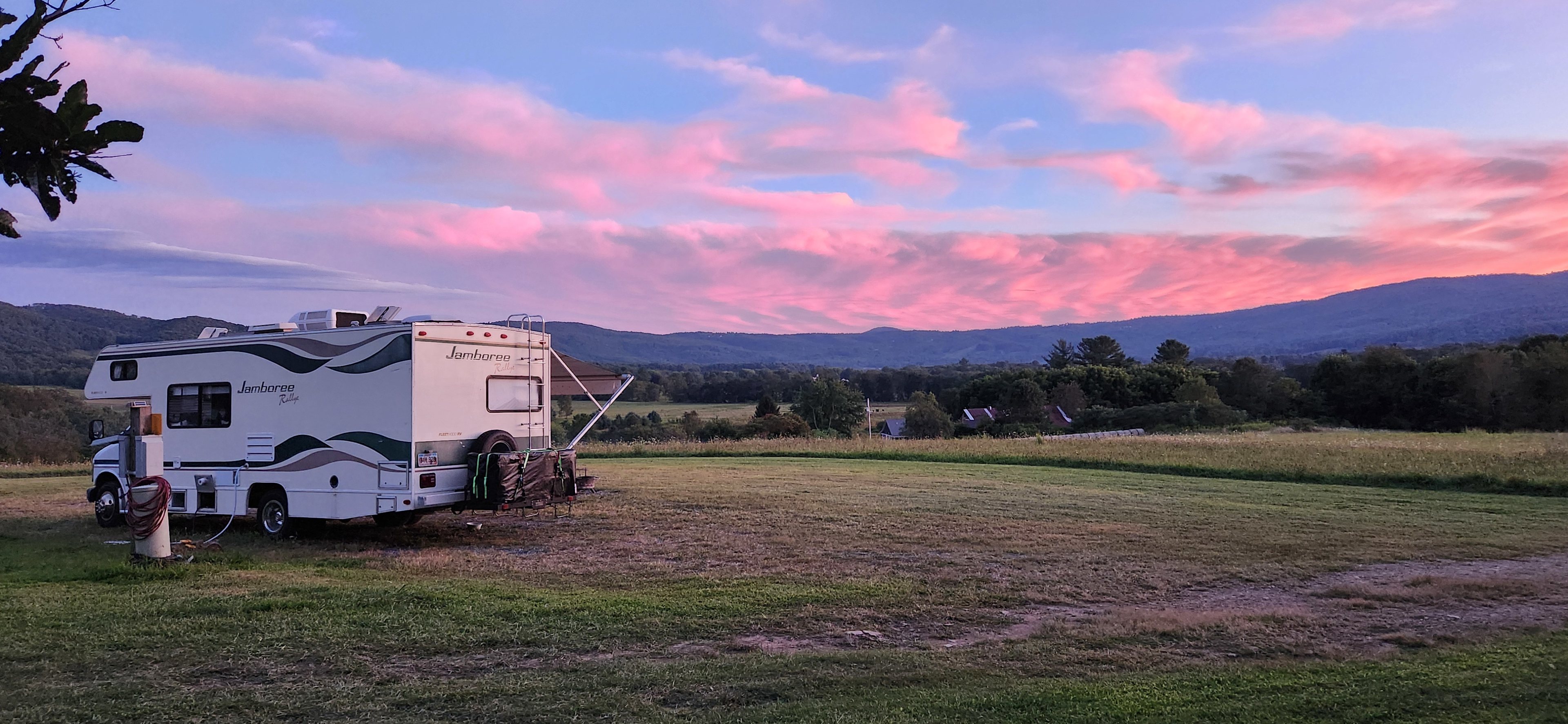 Our campsite at sunset