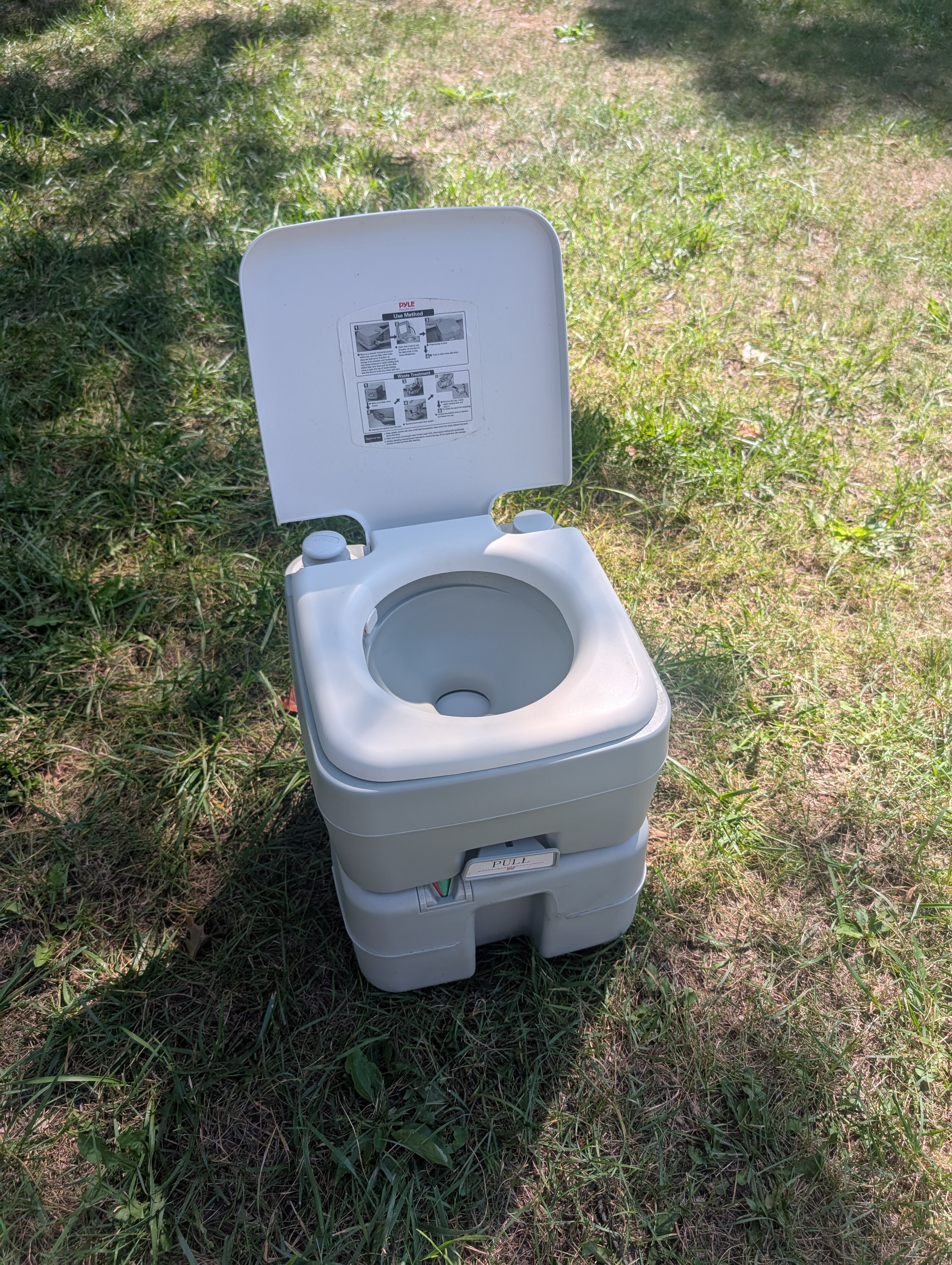 Personal portable toilet available for rent for just a $25 cleaning fee, first come first serve.  