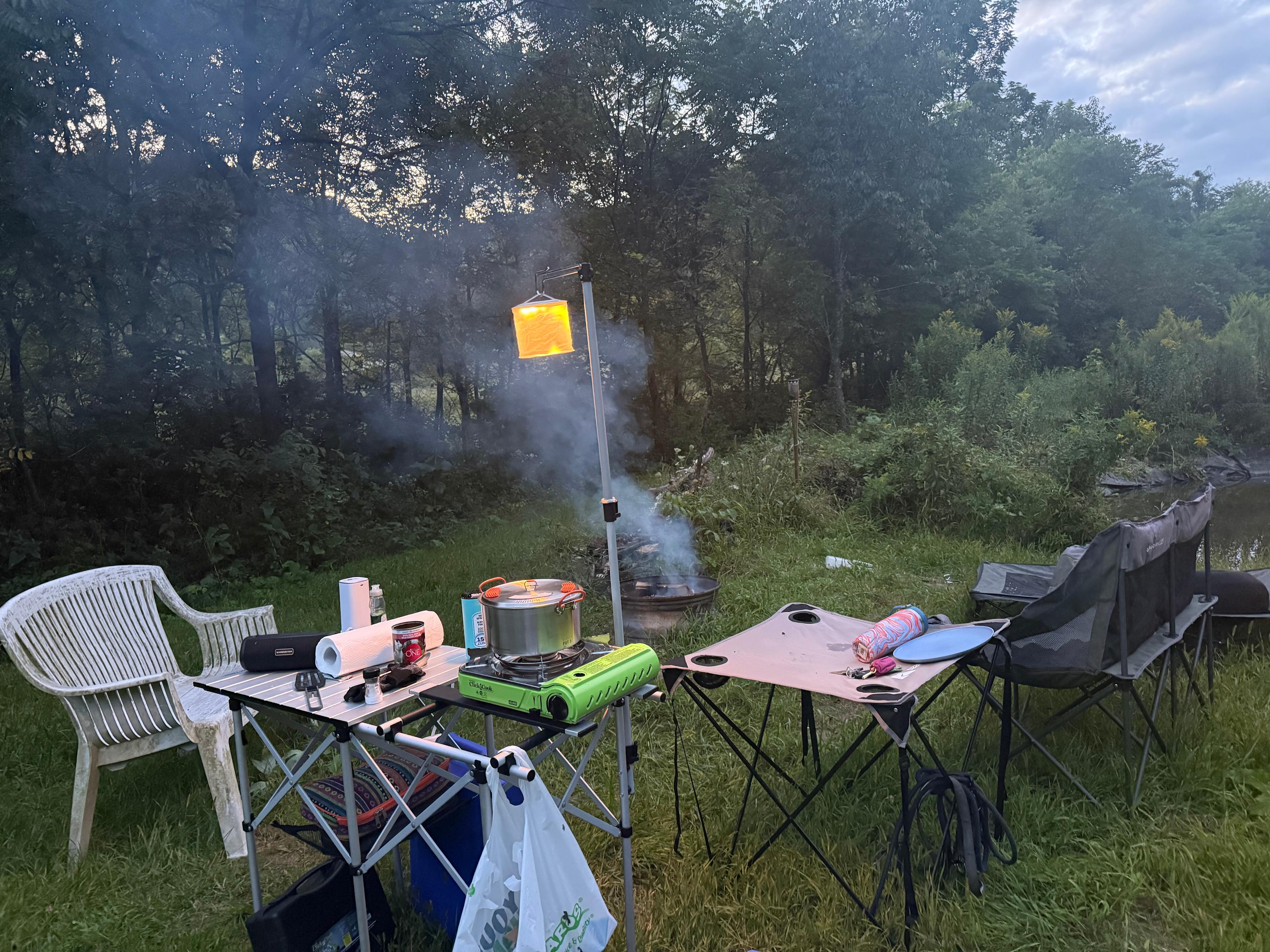 White chair was there, make sure to bring a table. 