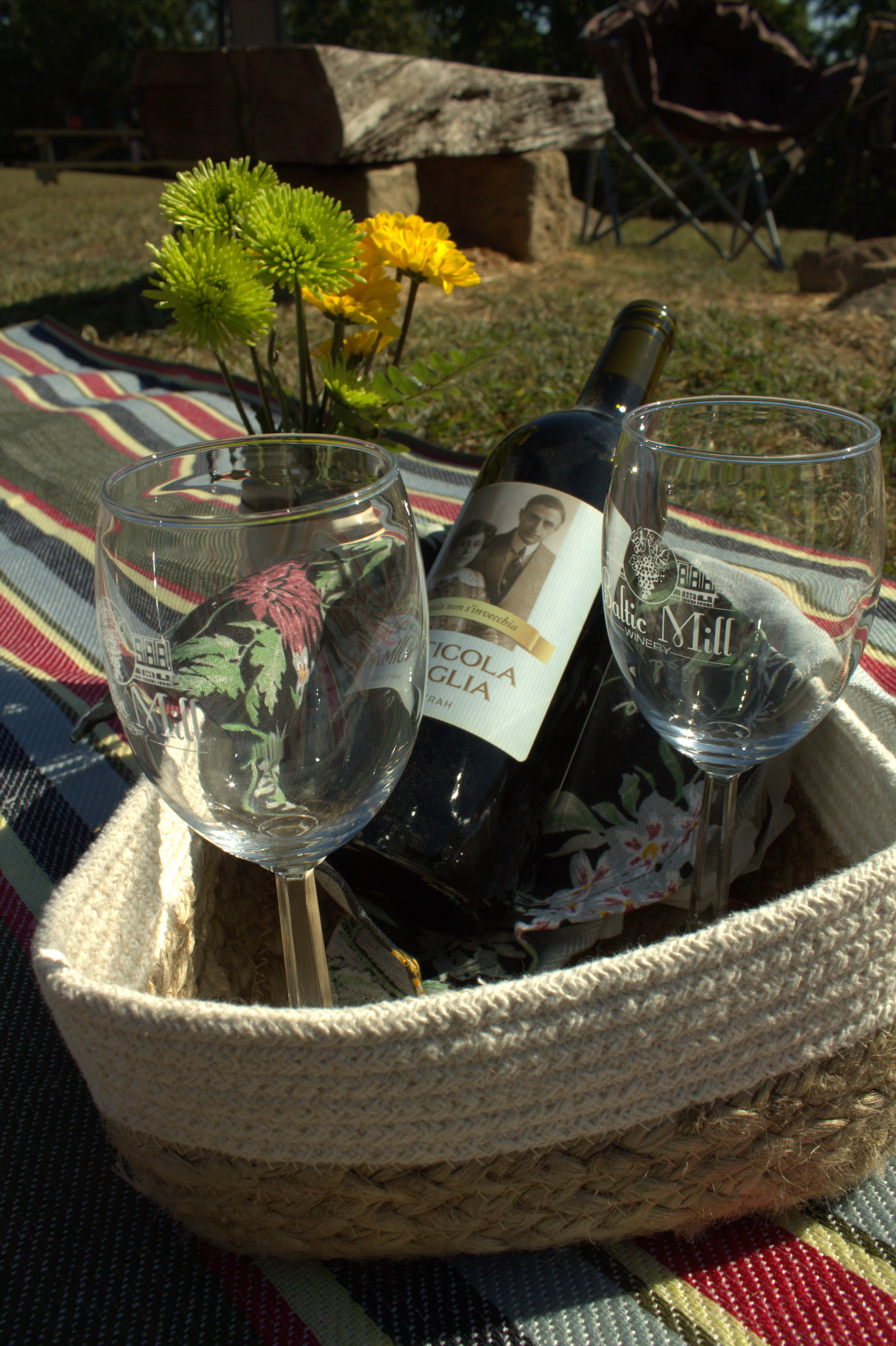 Blanket and Wine at Hill Top Camp 