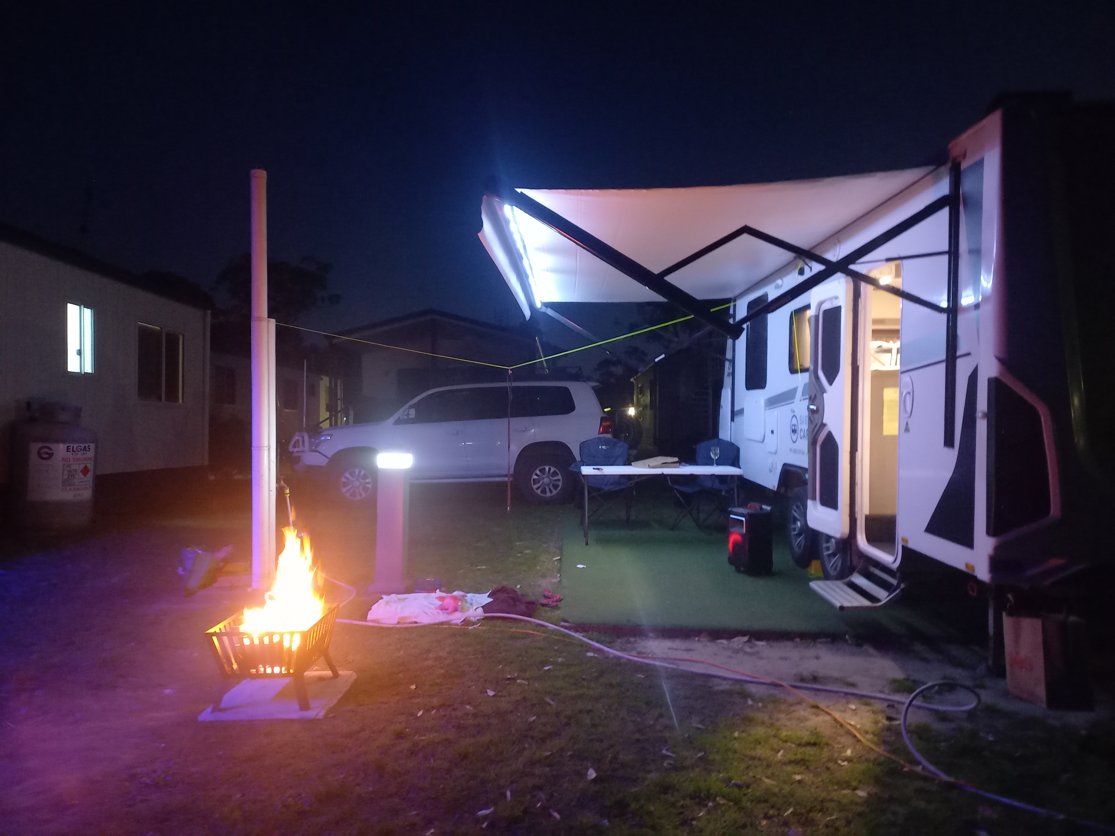 Large concrete site with fake grass covering