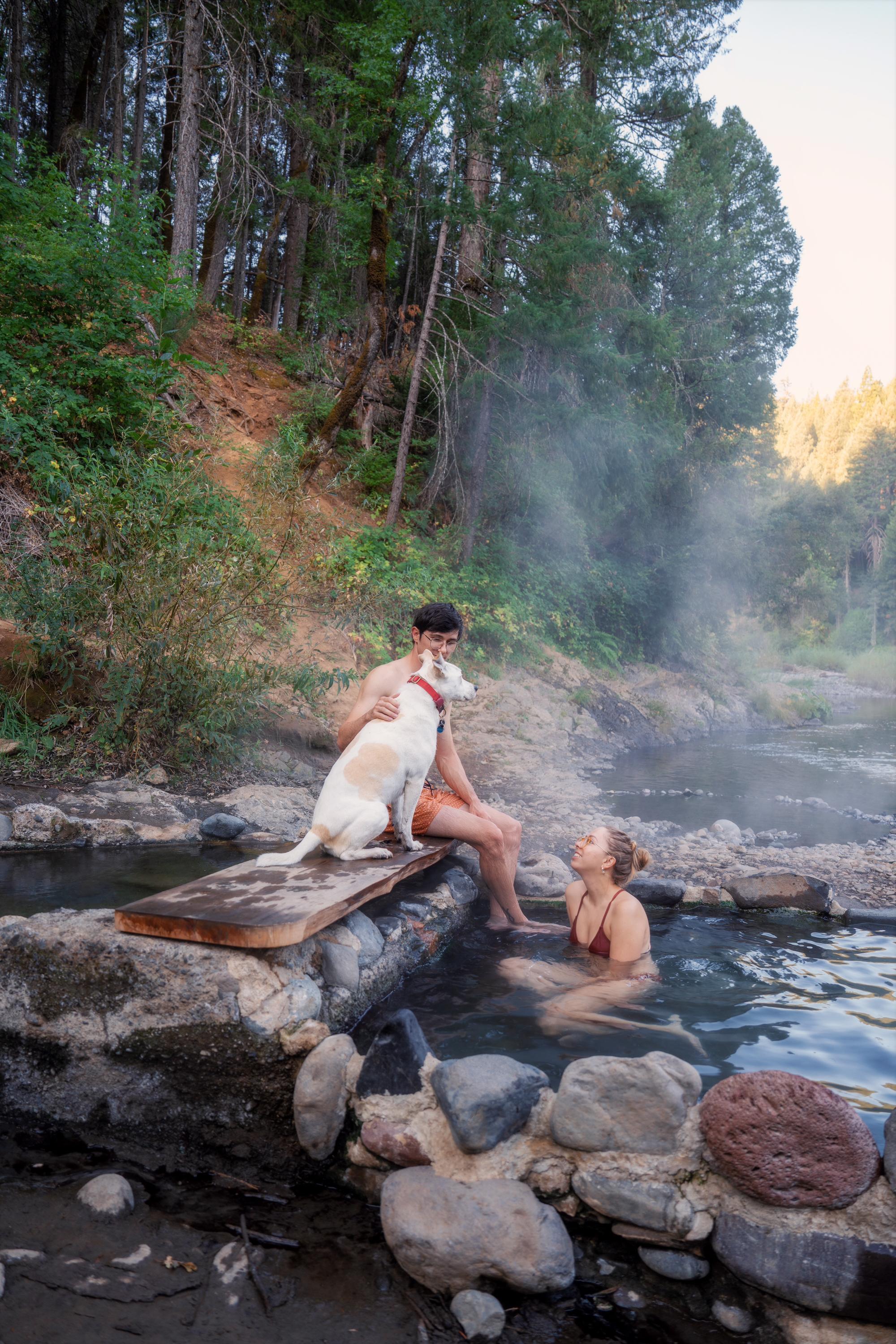 The main spring has a bench for lounging, and yes, it’s dog friendly.