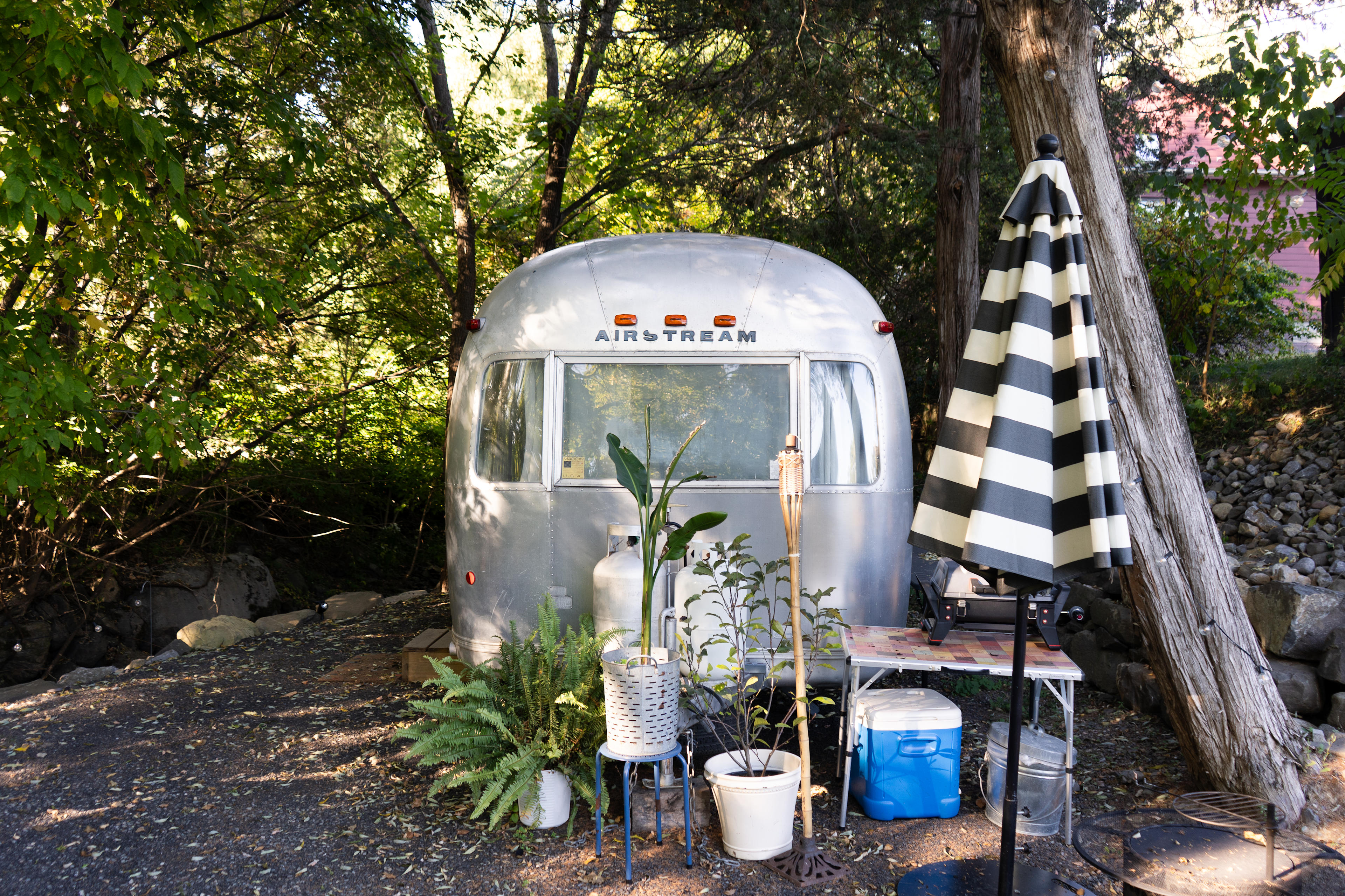 Cooler, BBQ, and patio setup!