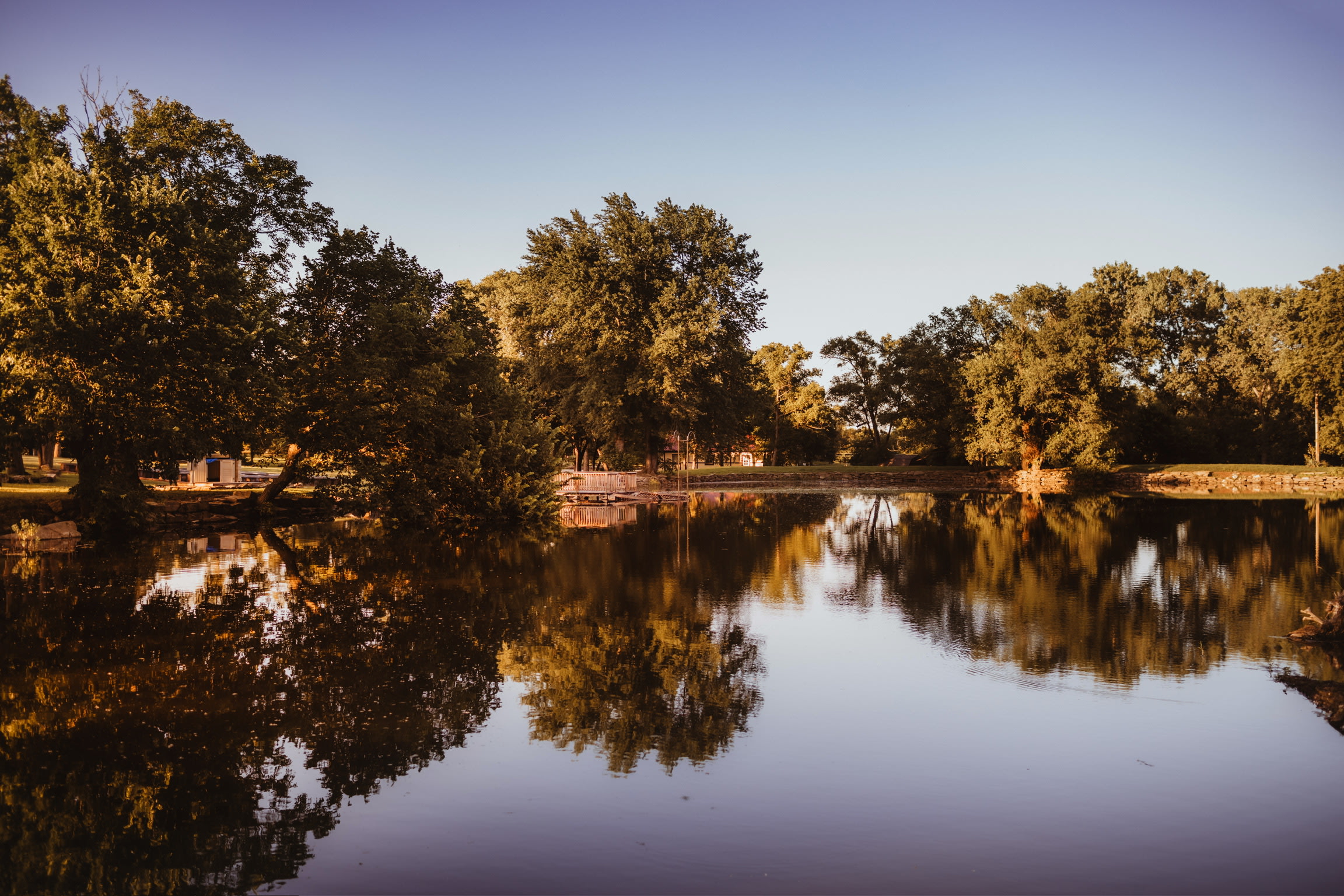 One of our beautiful fishing ponds, ready for you to catch a big one. 