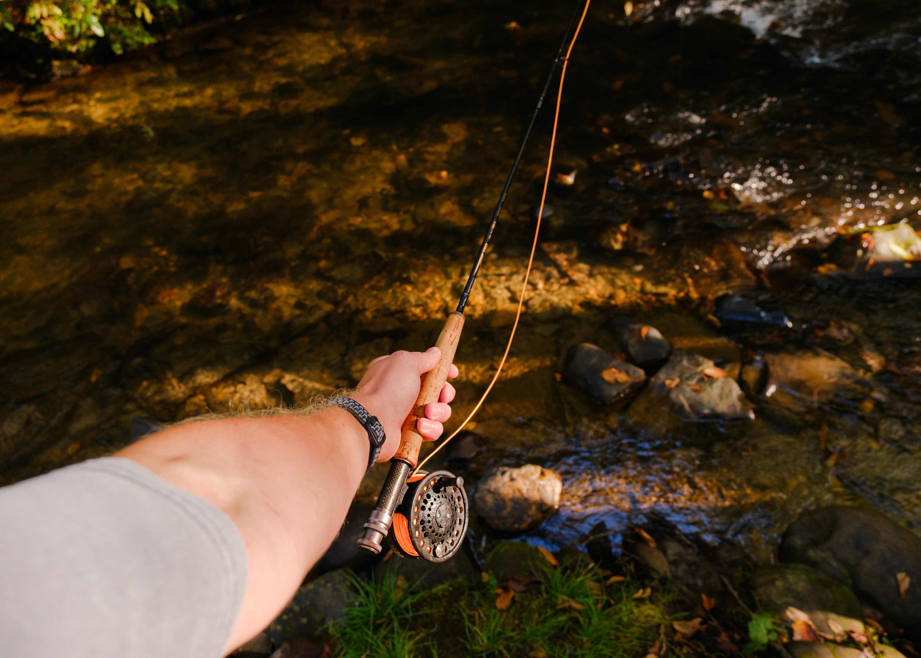 Site 1 - Some fly fishing action (about a 5 second walk from the tent, what could be better than that?)