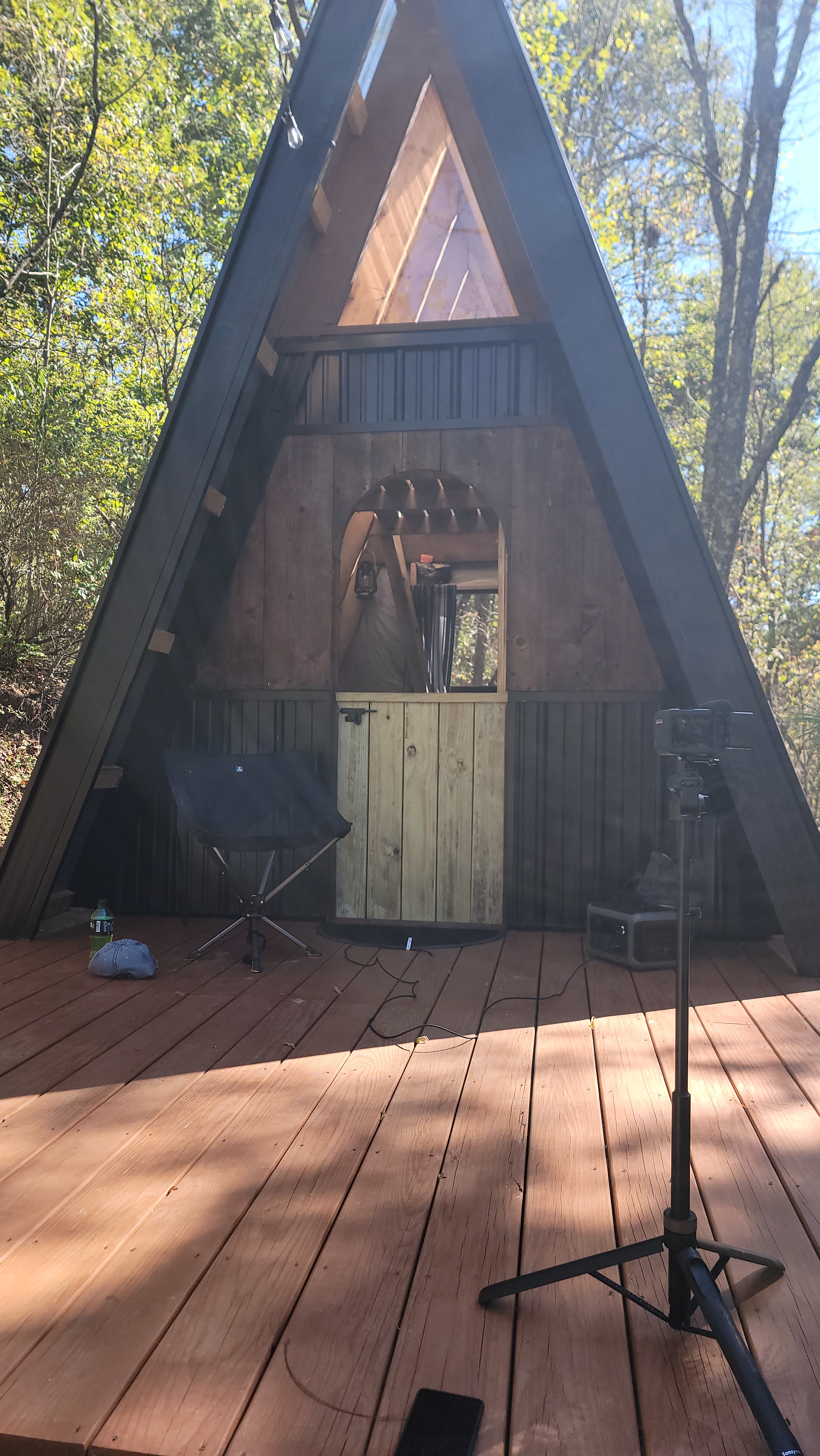 A-frame rustic cabin