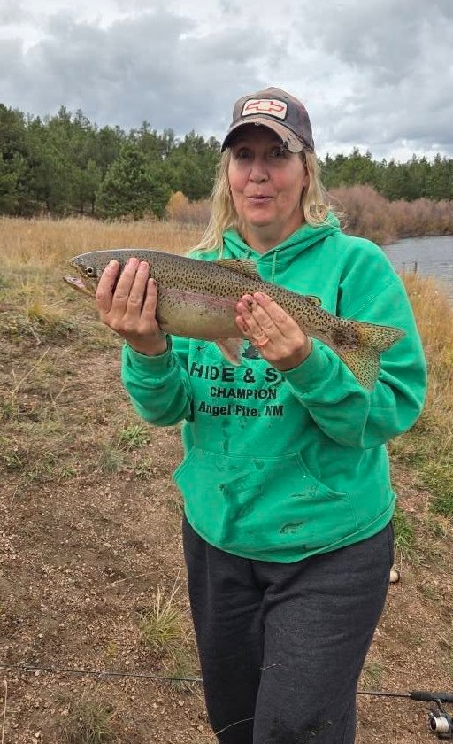 Catch and release, this was a huge Rainbow.