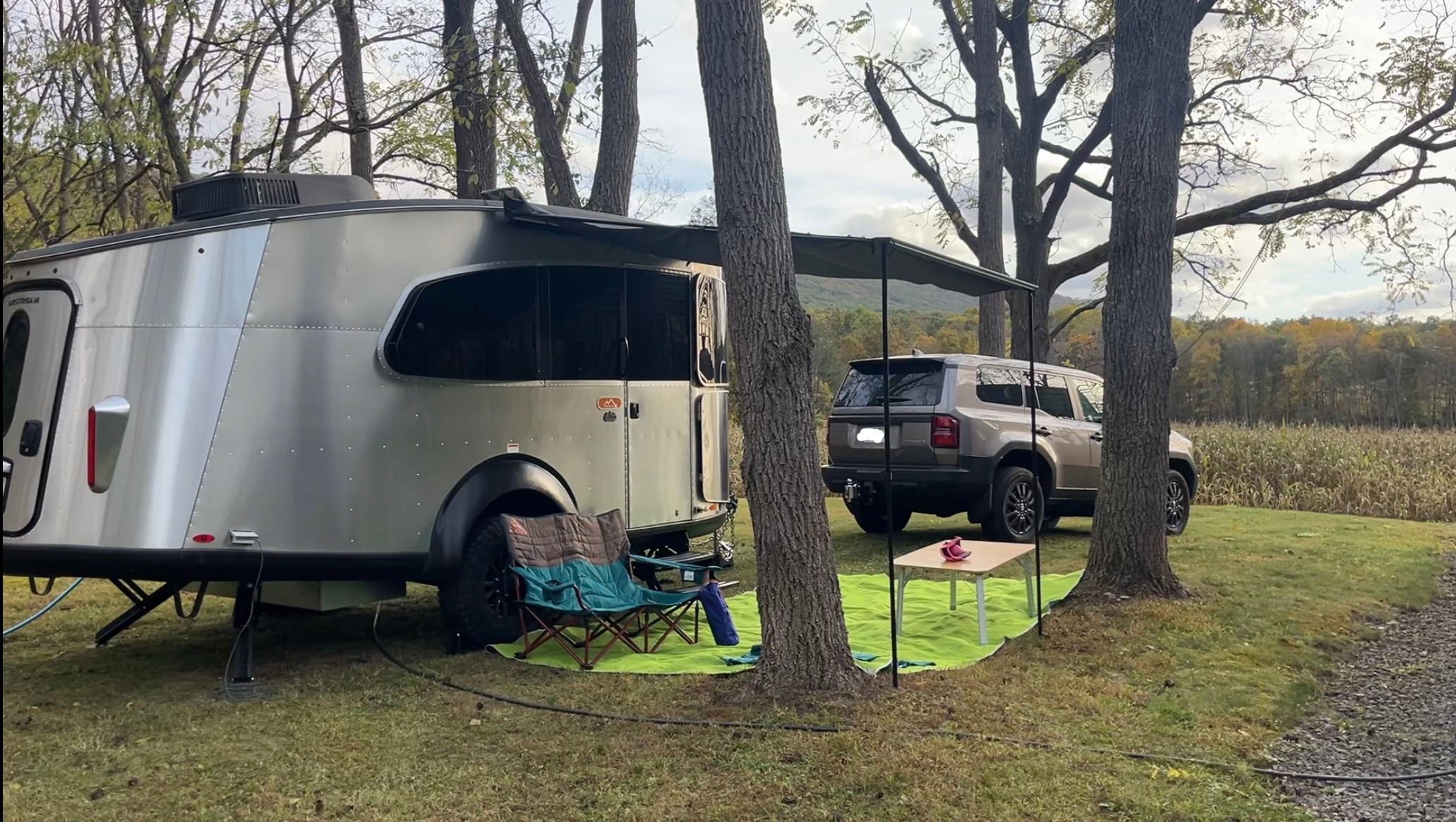 Decided to park outside the Pavillion to accommodate length of power cord and water hose.. 