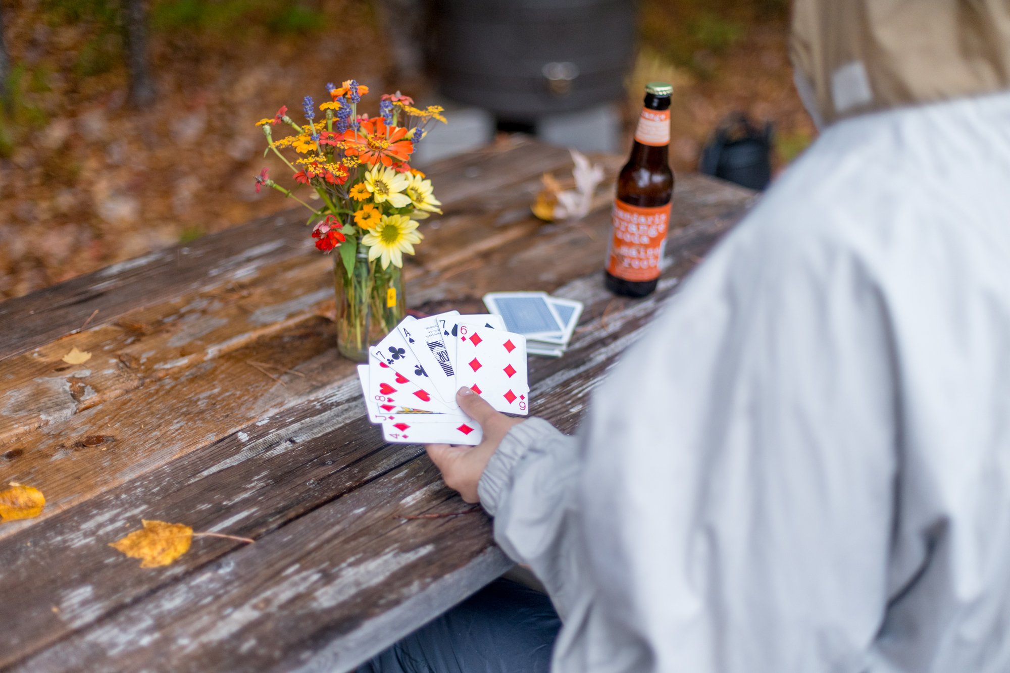 Bring some games to enjoy or have a bite at the picnic table