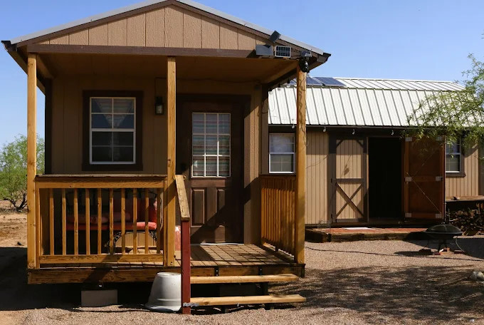 The Eastwood Bunkhouse ready for you to enjoy your stay. The Barn in the rear is ready to showcase its comforts.