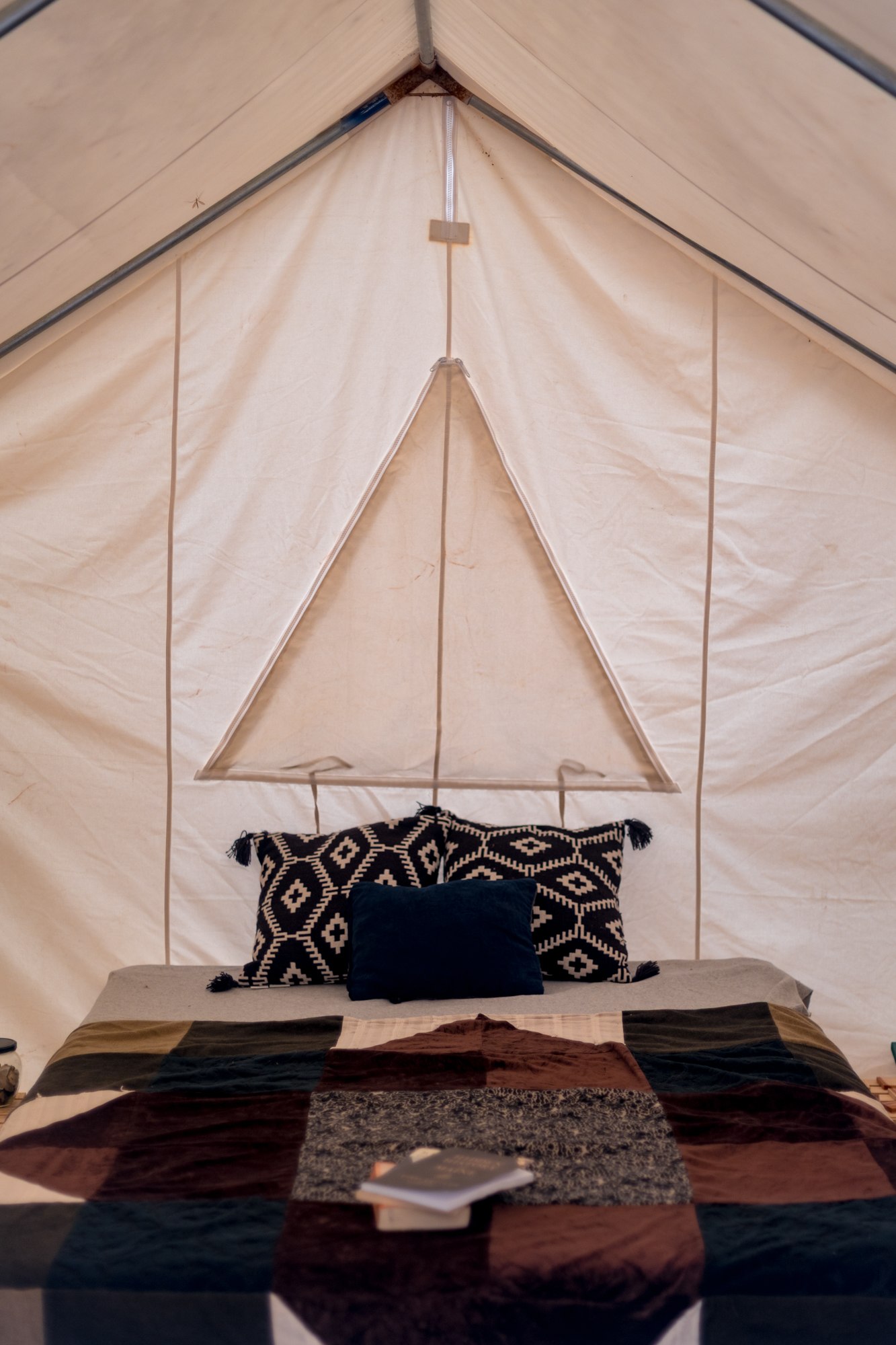 Bring your own bedding and enjoy camping in comfort.